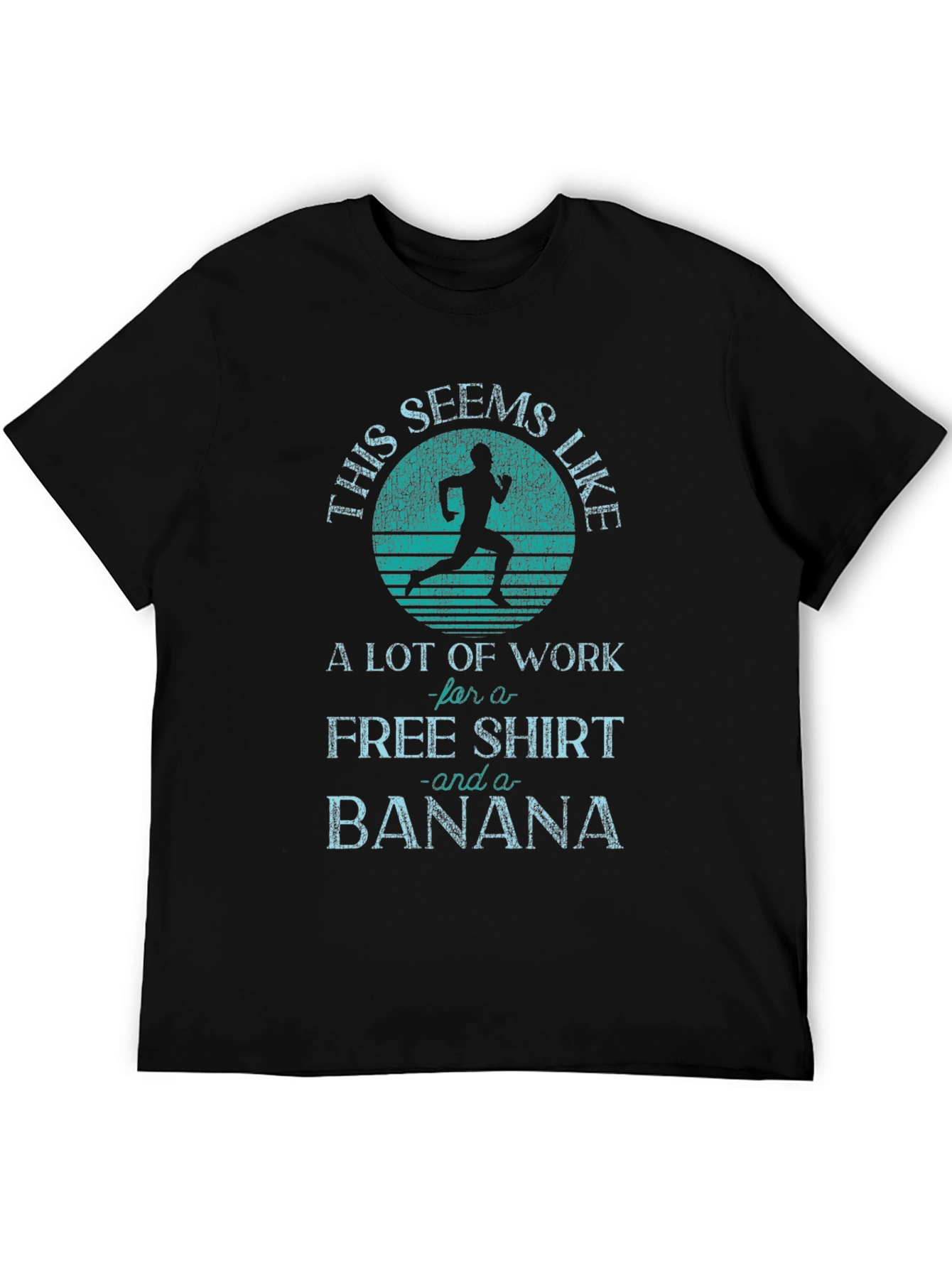 Black Funny Running T-Shirt: Free Shirt and Banana view 5