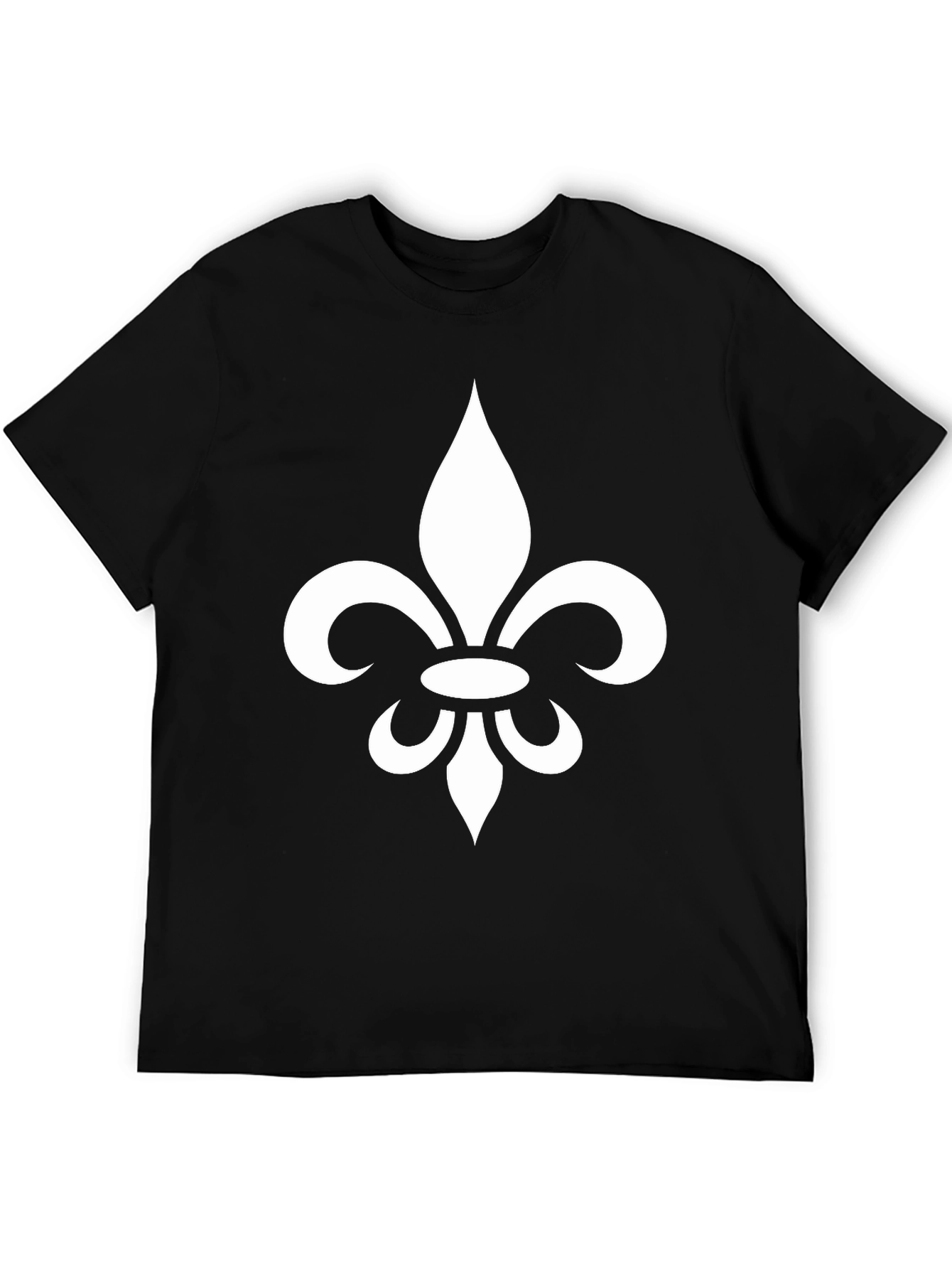 Black Fleur-de-lis Graphic Tee - Black Cotton Blend view 5