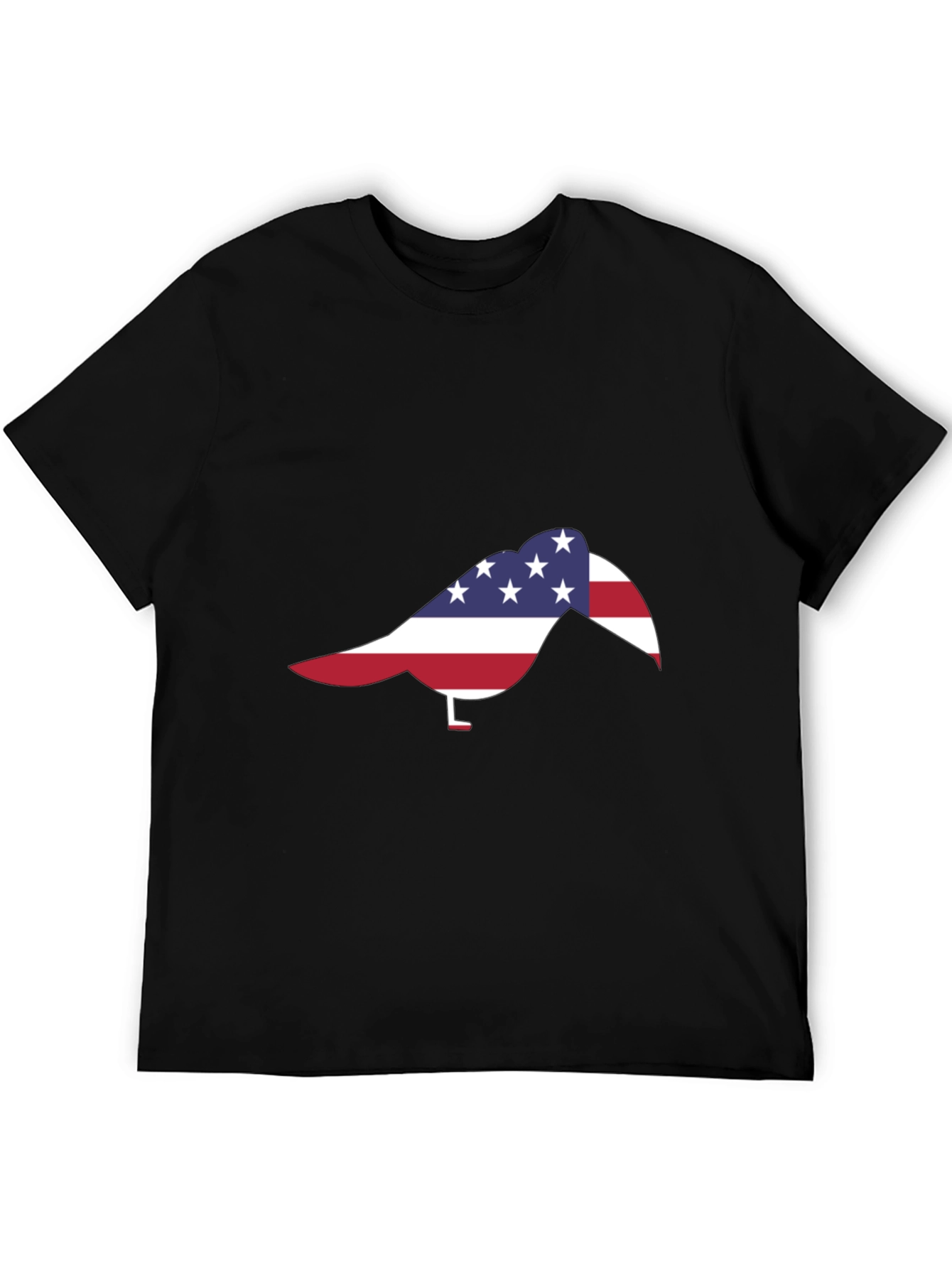 Black American Flag Turkey Black T-Shirt view 5