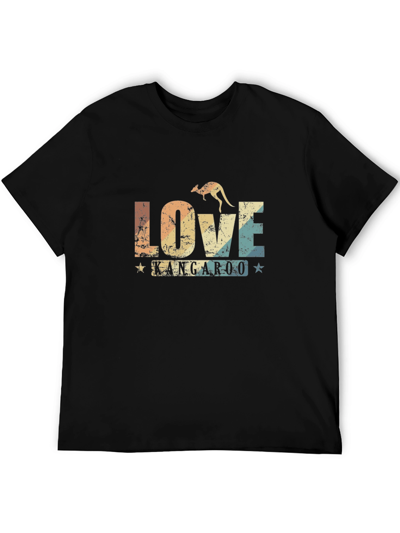 Black Love Kangaroo Retro Graphic T-Shirt view 5