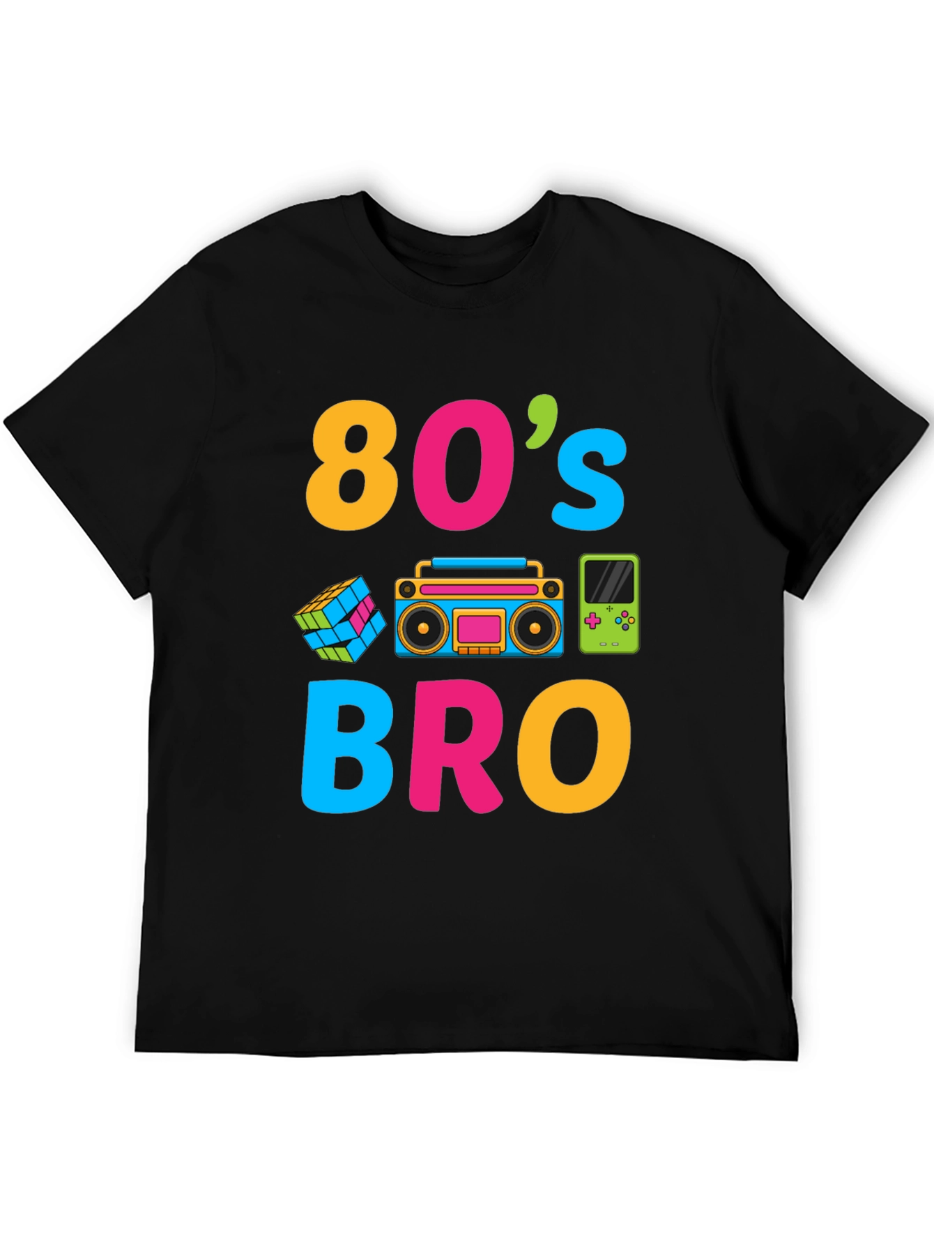 Black 80's Bro Graphic Tee - Retro Style view 5