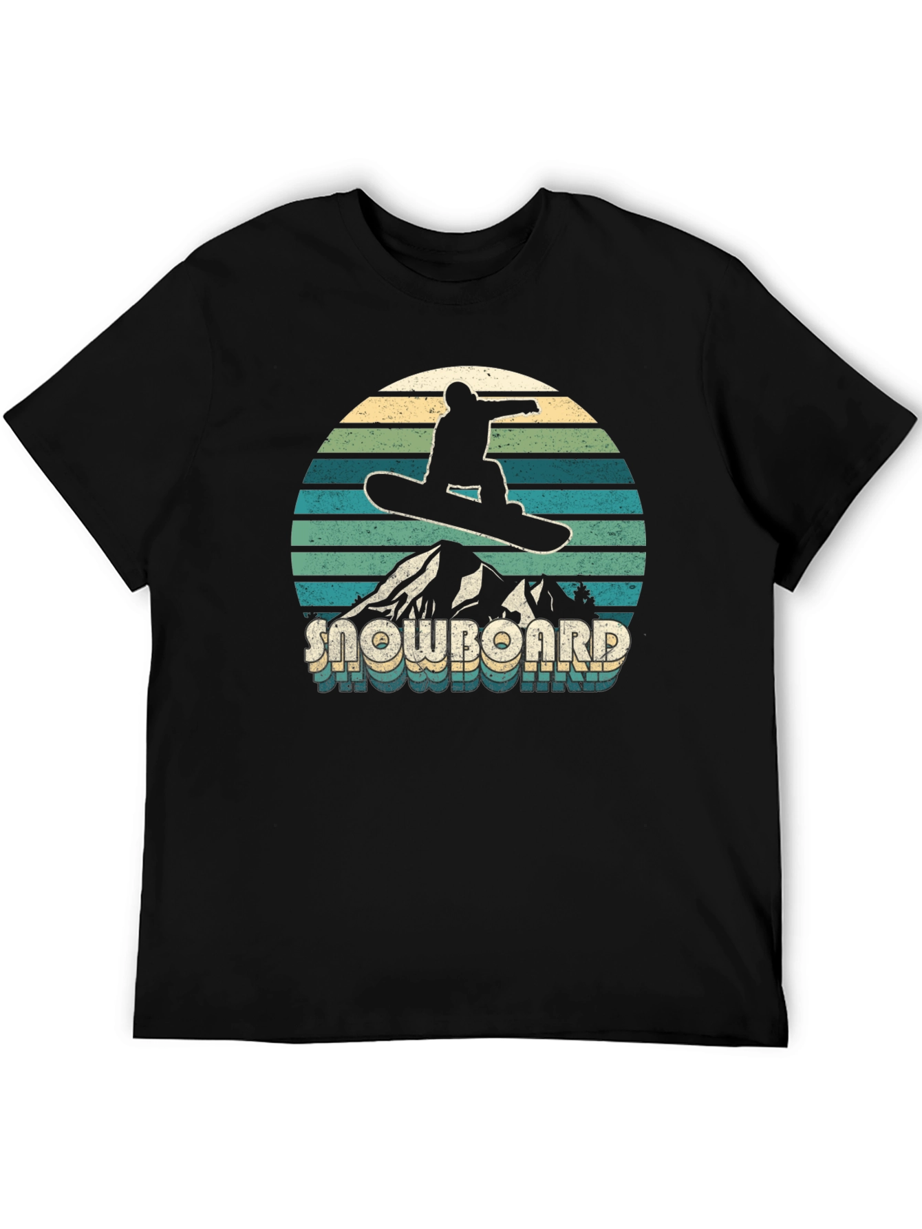 Black Retro Snowboarder Graphic Tee - Vintage Style view 5