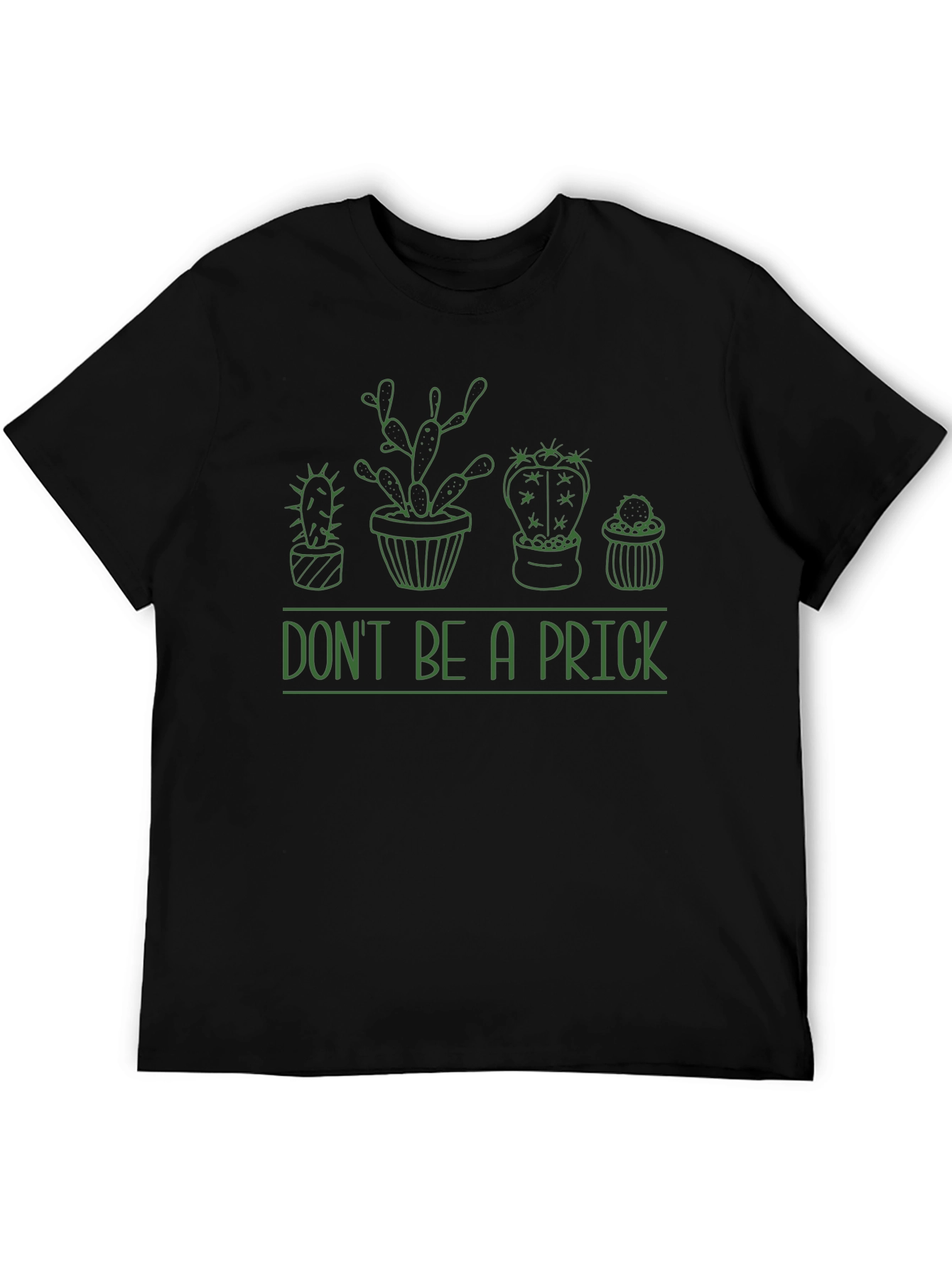 Black Don't Be a Prick Cactus Graphic Tee - Humor T-Shirt view 5