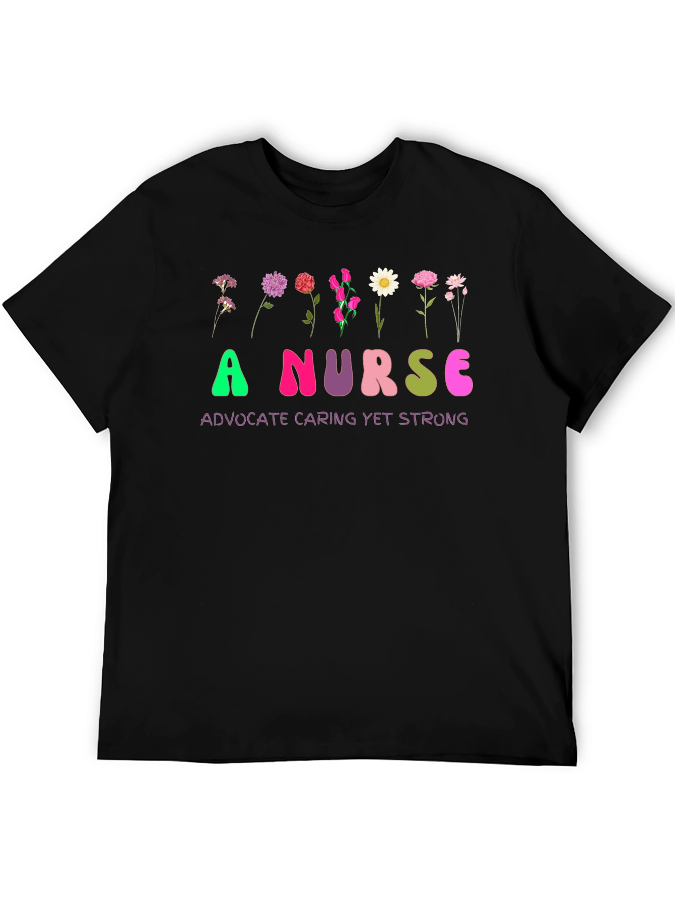 Black A Nurse Advocate Caring Yet Strong T-Shirt view 5