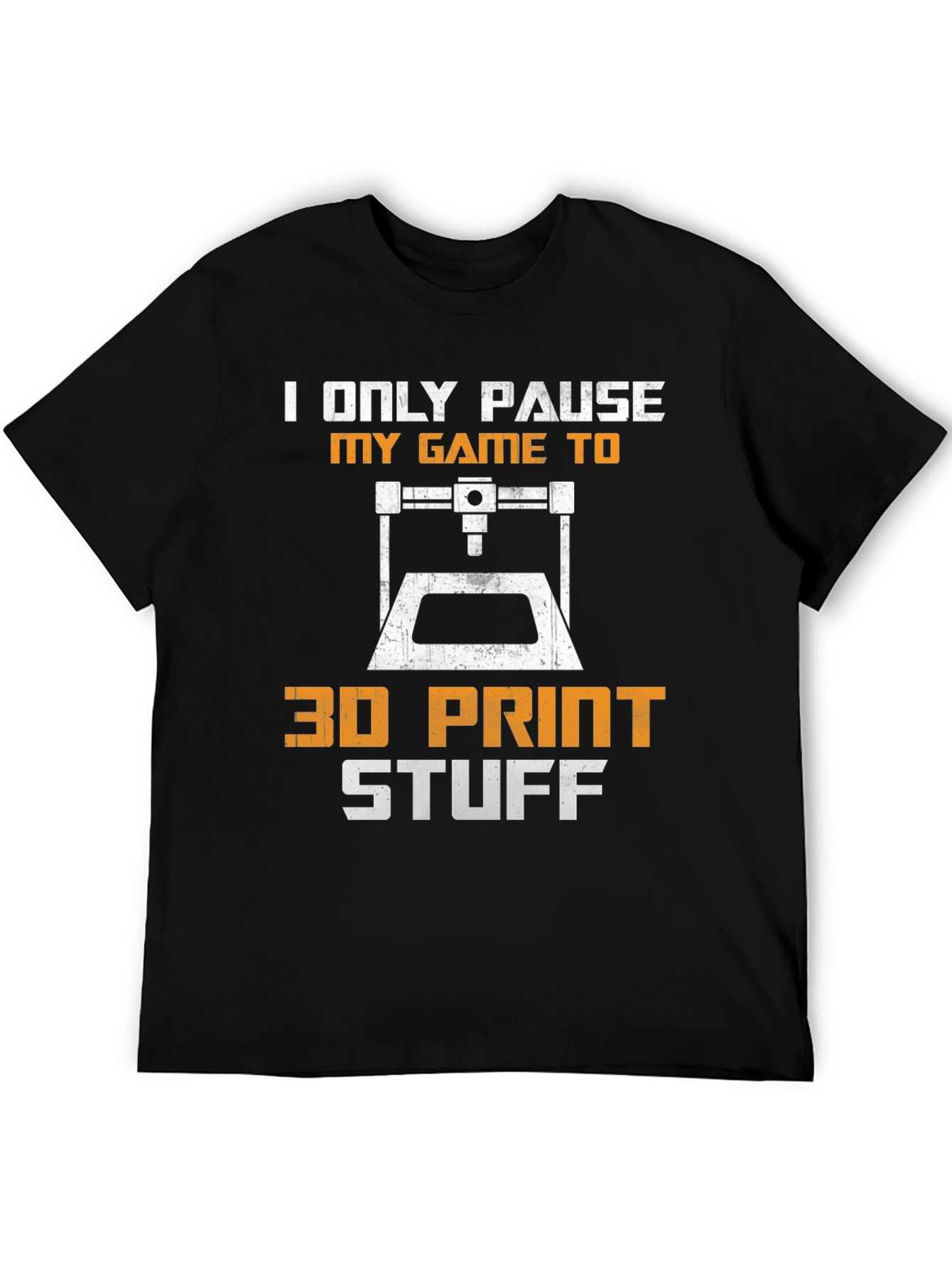 Black Gamer 3D Printing Hobby T-Shirt view 5
