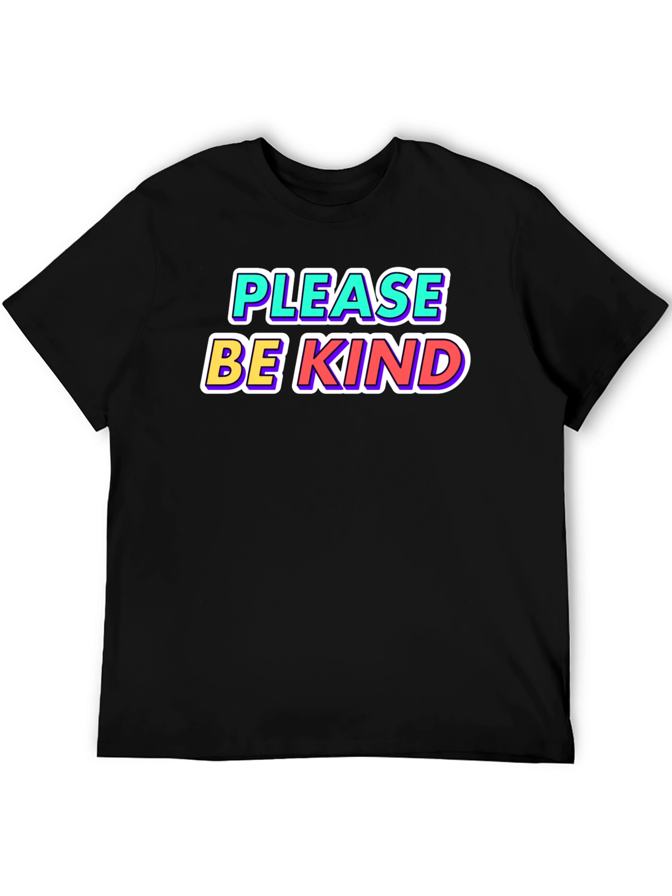 Black Please Be Kind Graphic Tee - Soft Cotton Blend T-Shirt view 5