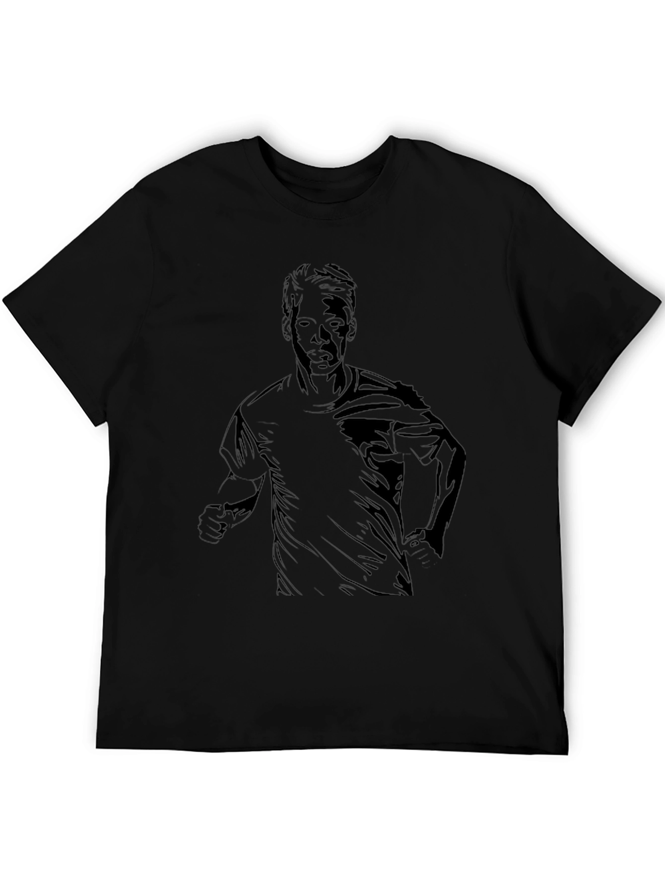 Black Black Graphic Tee - Silhouette Runner view 5