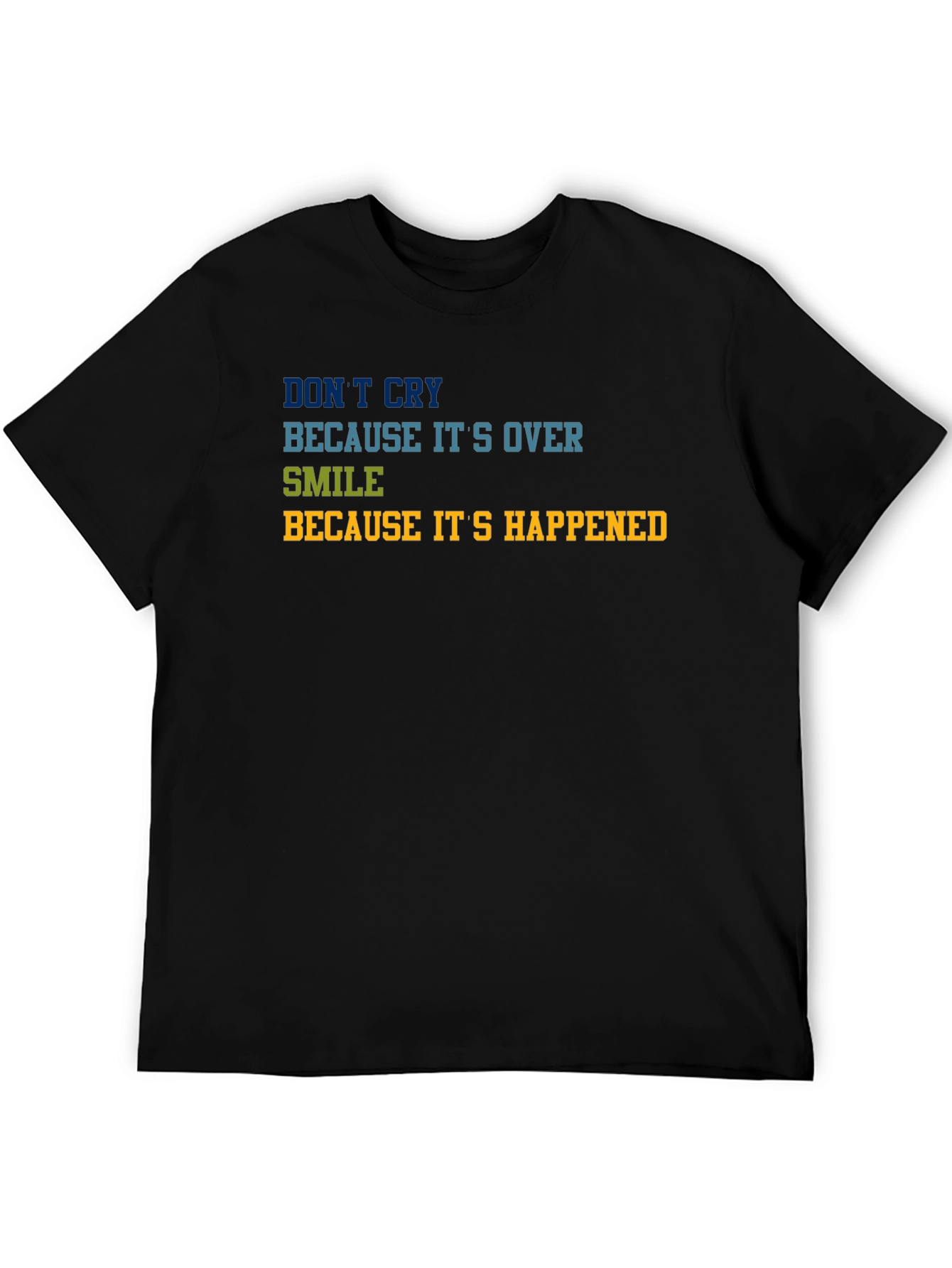 Black Inspirational Graphic Tee - Don't Cry, Smile view 5