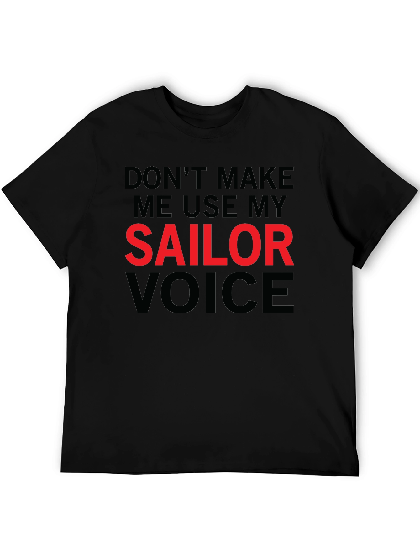 Black Funny "Sailor Voice" Graphic T-Shirt view 5