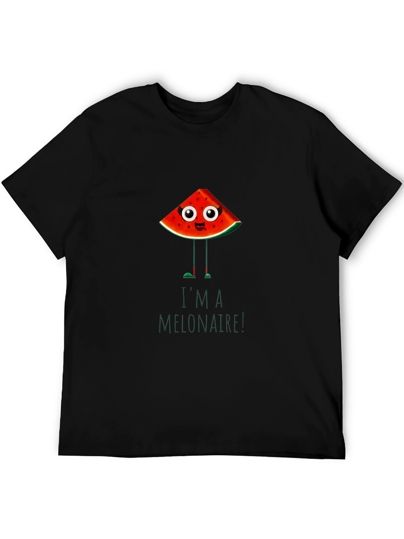 Black Funny Melonaire Graphic T-Shirt view 5