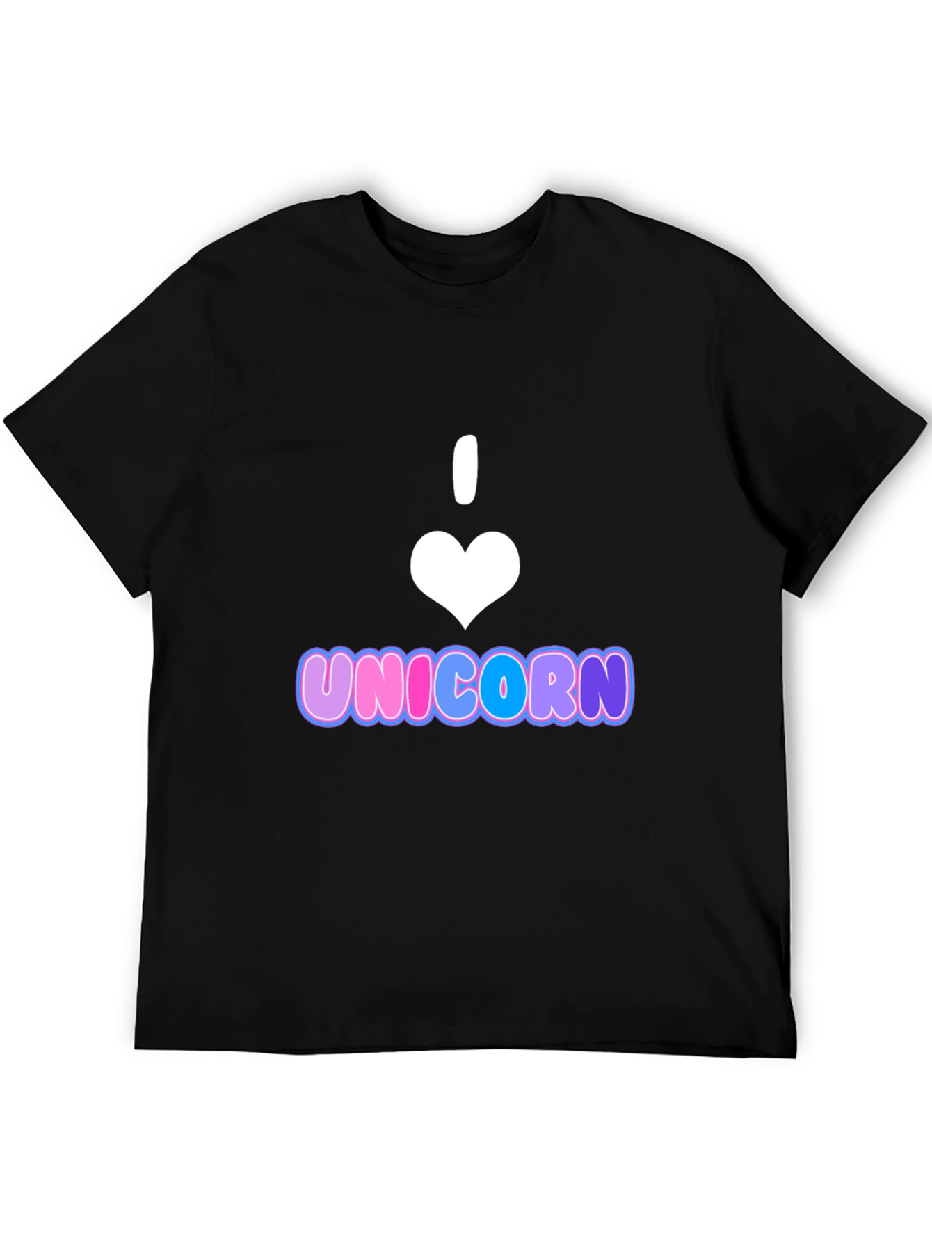Black I Heart Unicorn T-Shirt - Black Cotton Blend view 5