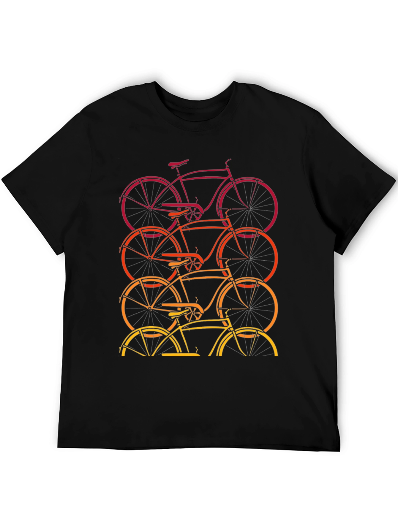 Black Retro Bike Stack Graphic Tee view 5