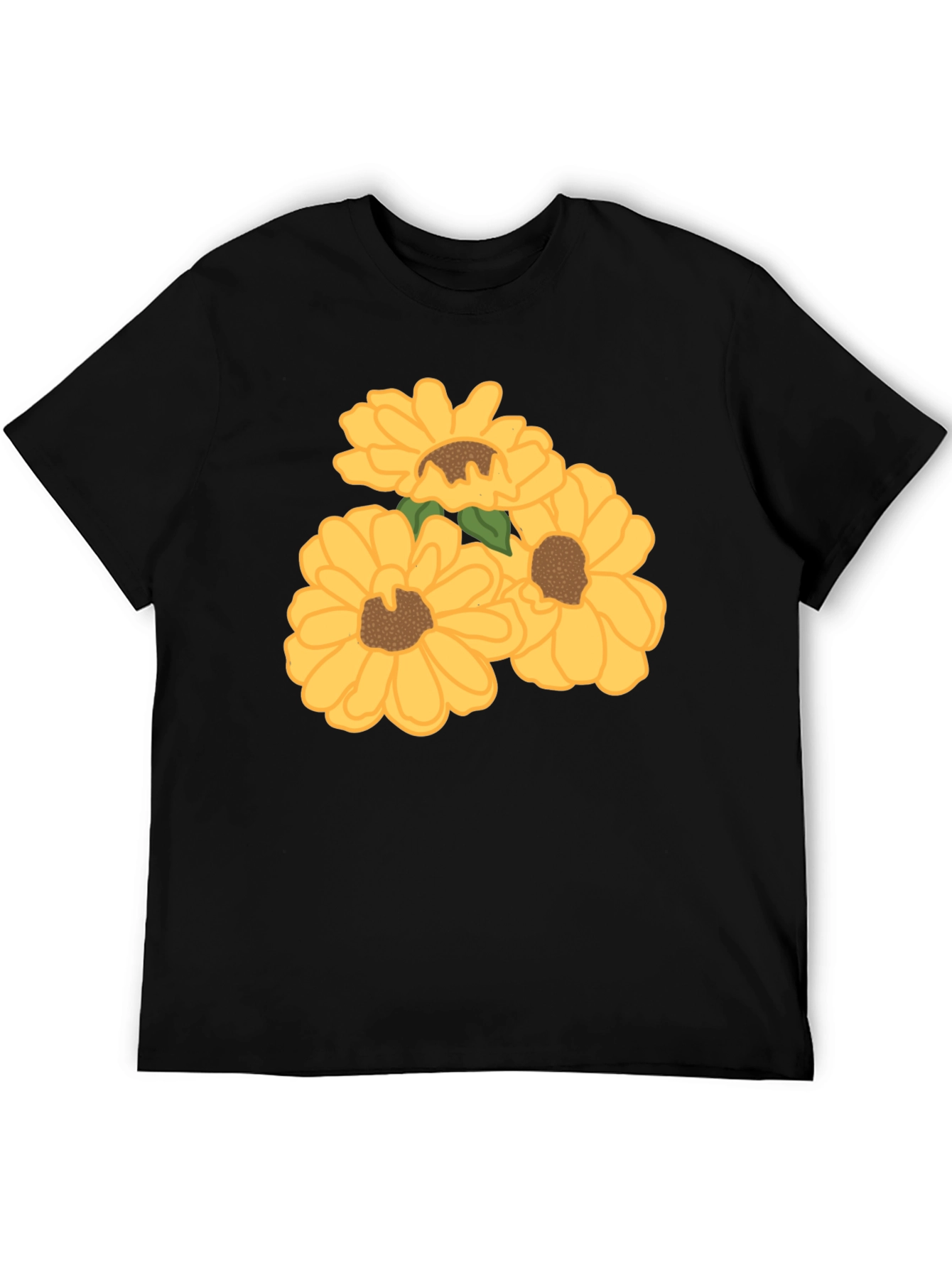 Black Sunflower Graphic Tee - Black Cotton Casual Shirt view 5