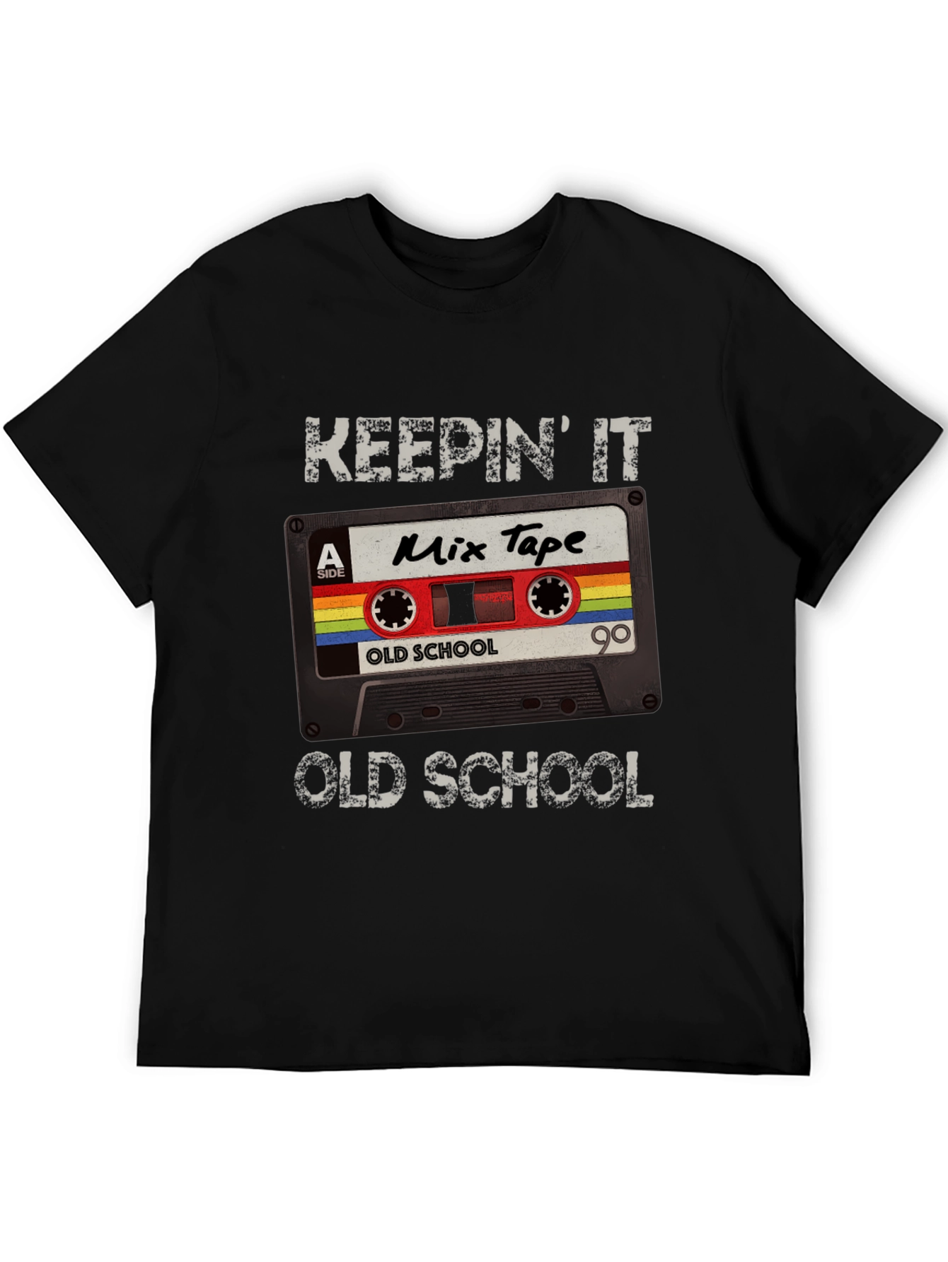 Black Keepin' It Old School Mix Tape Graphic Tee view 5