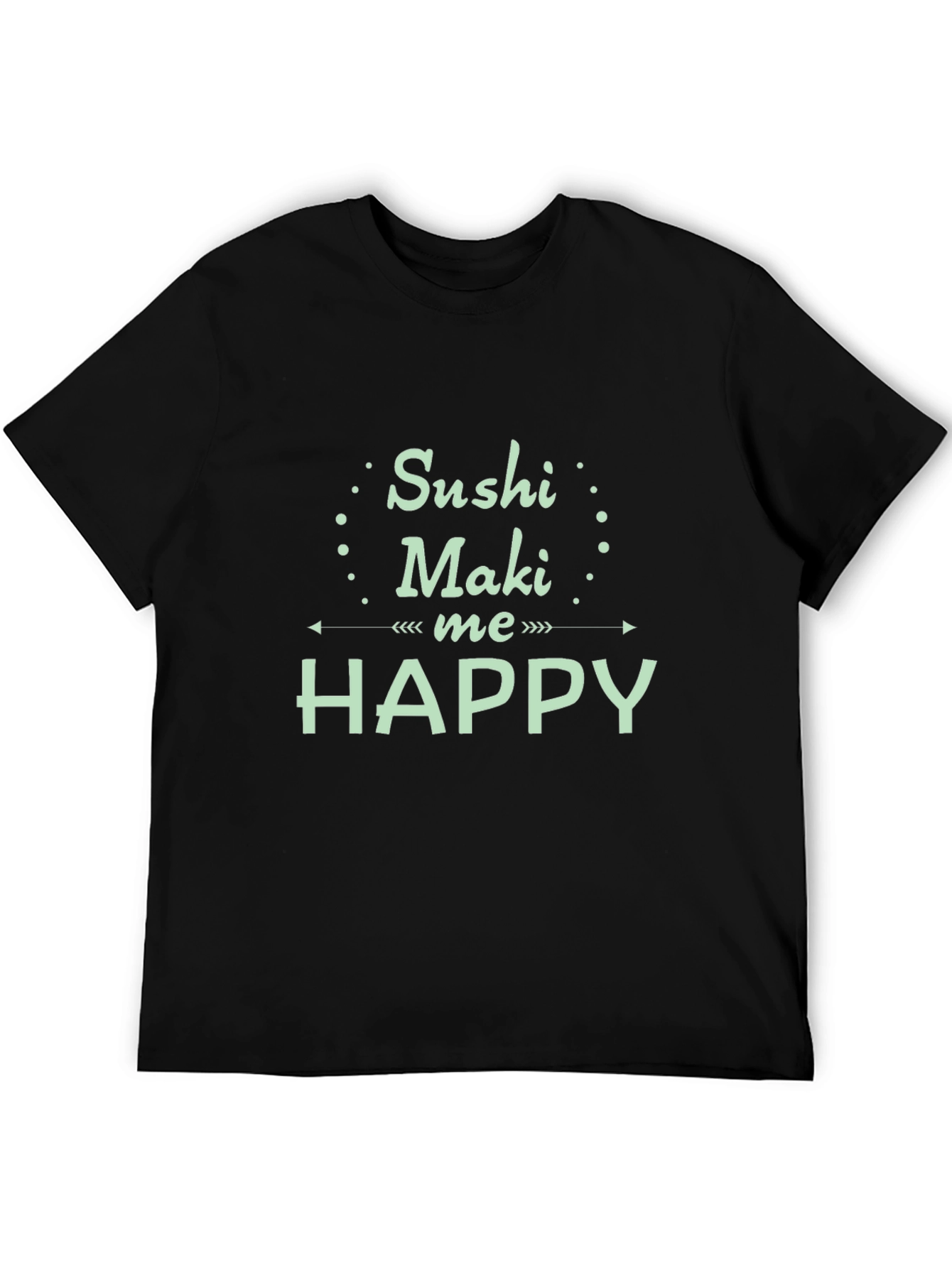 Black Sushi Maki Me Happy Black T-Shirt view 5