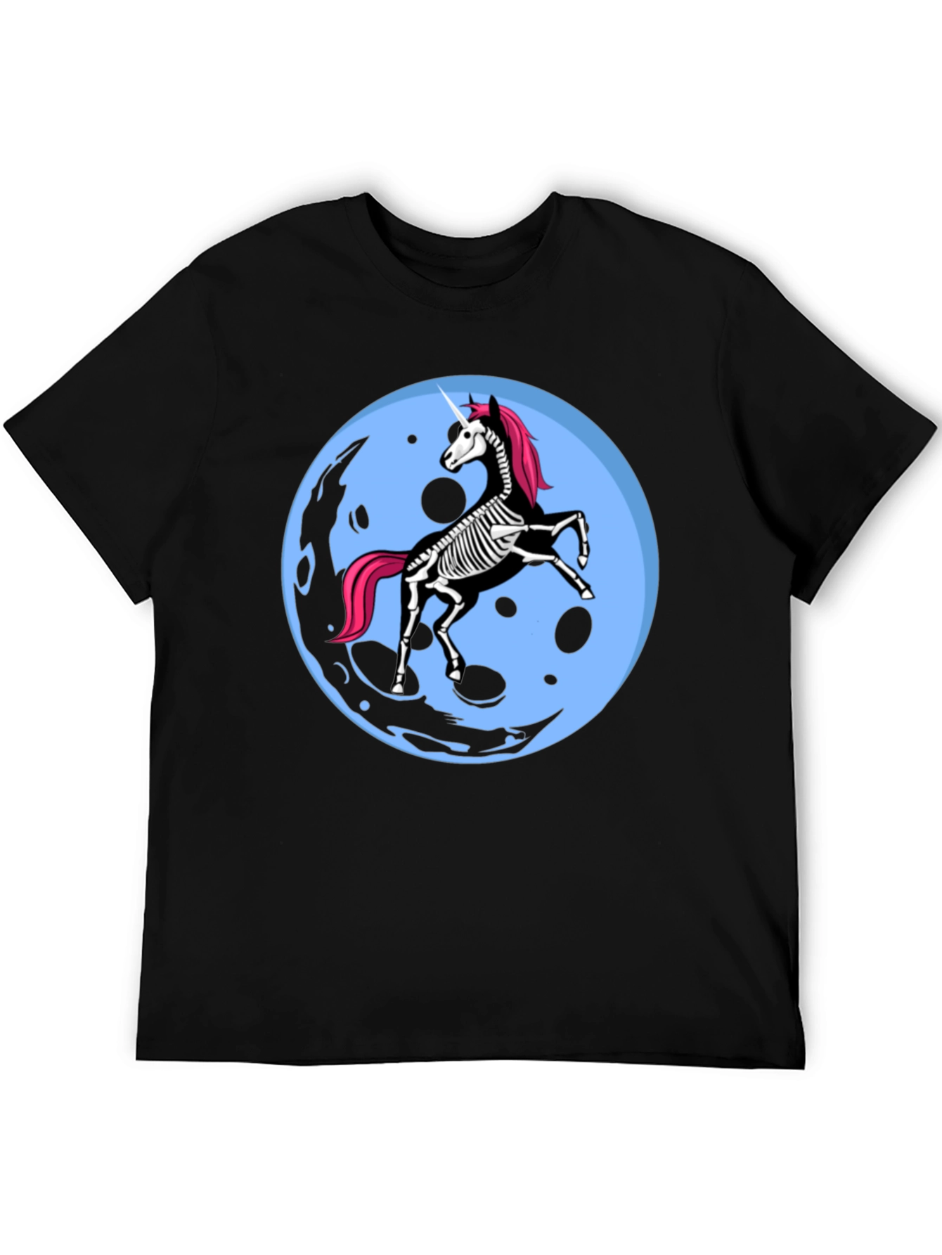 Unicorn Skeleton Moon Graphic T-Shirt - 5