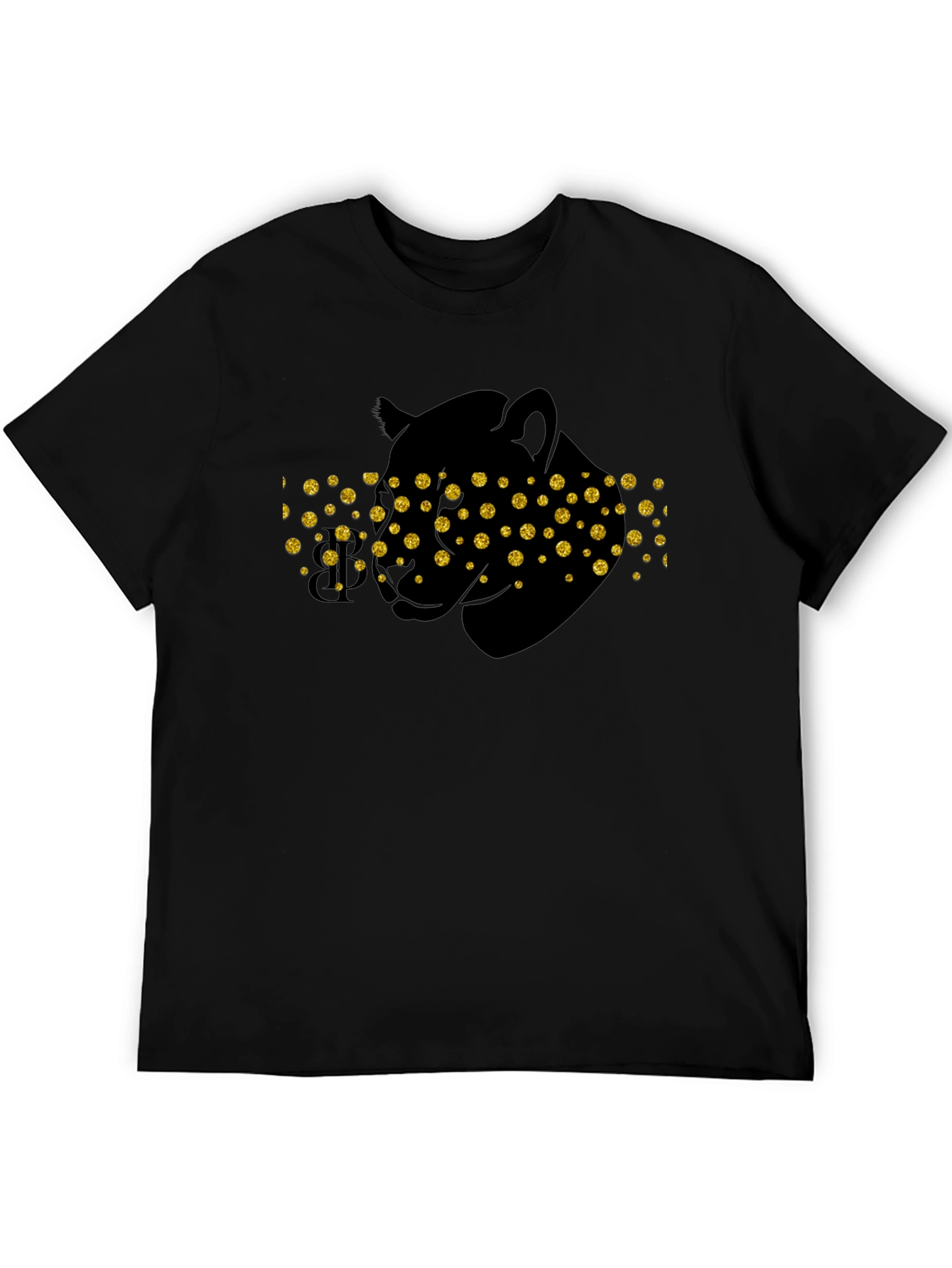 Black Black Panther Tee - Gold Glitter Eyes view 5