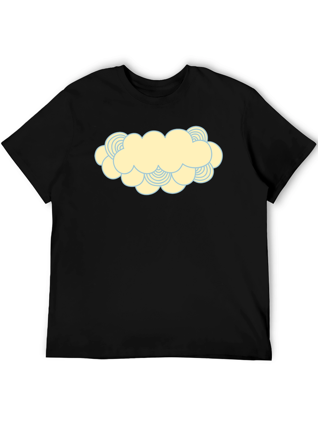 Black Cartoon Cloud Graphic Print T-Shirt view 5