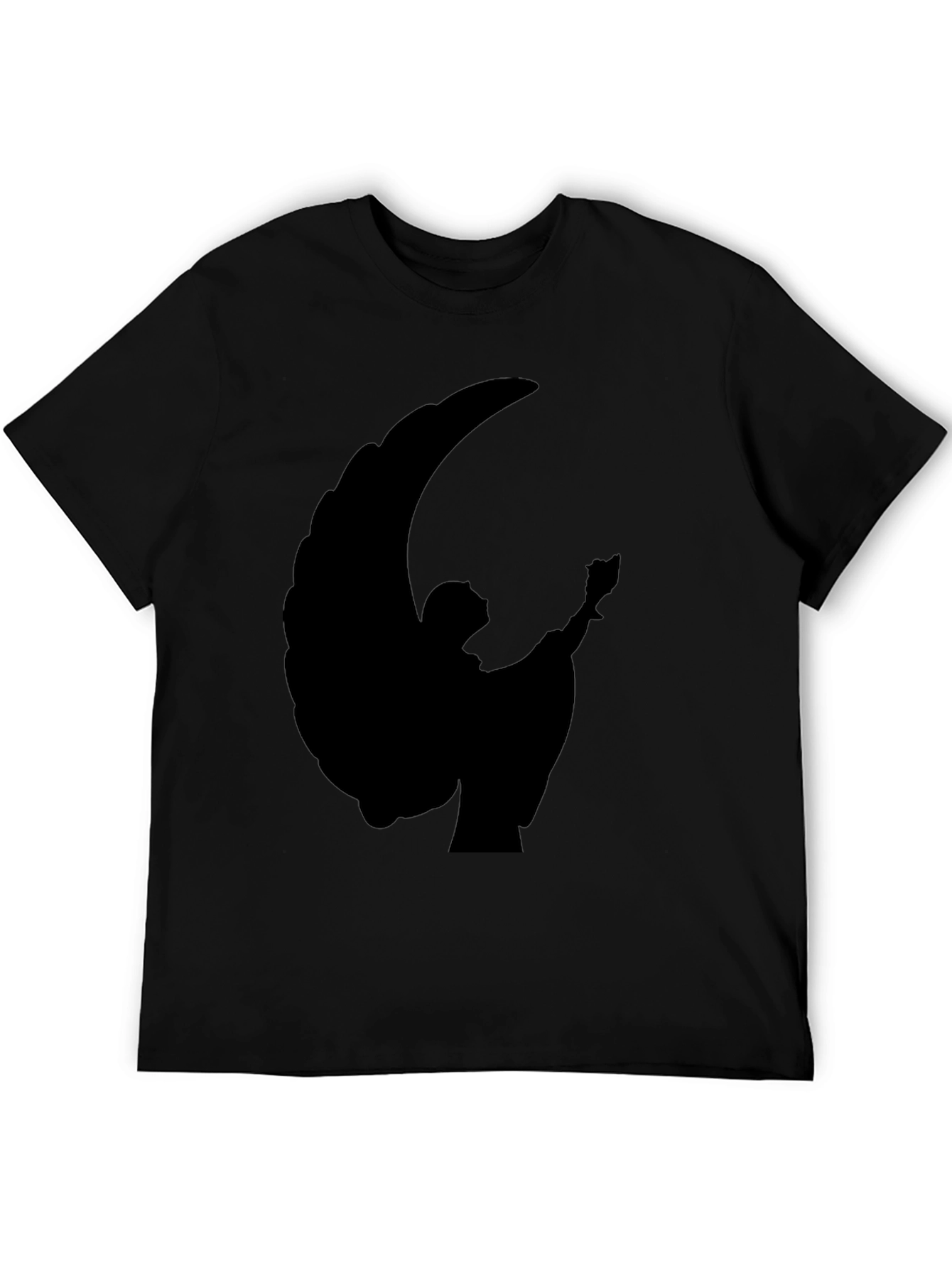 Black Angel Silhouette Black T-Shirt view 5