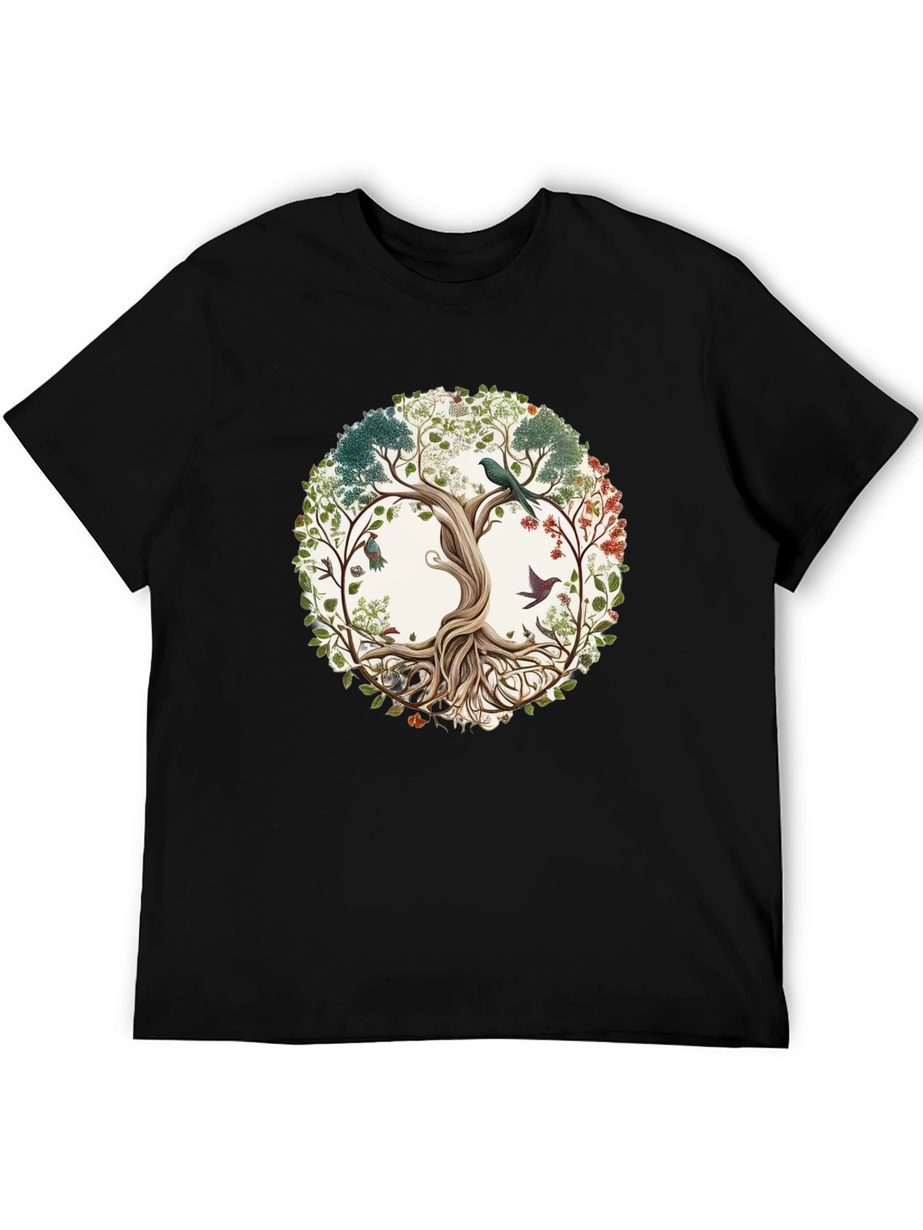 Black Nature Tree of Life Graphic Tee view 5