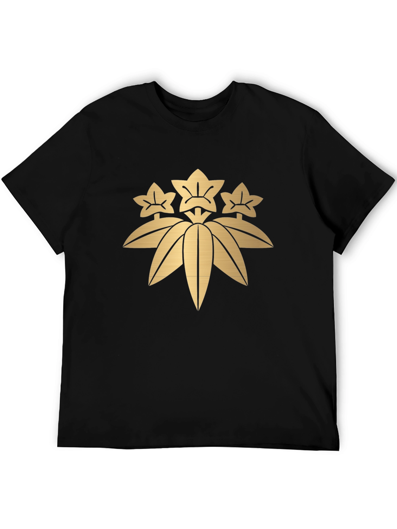 Black Japanese Clan Mon T-Shirt - Gold Design view 5