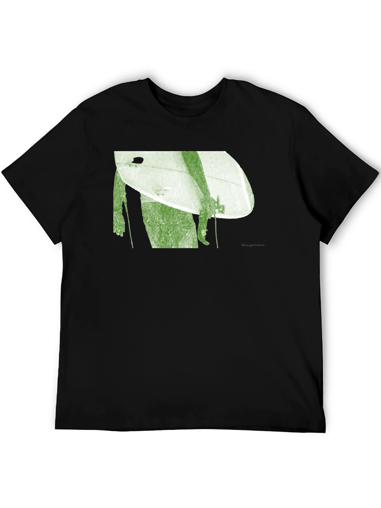 Black Surfer Graphic Tee - Black Cotton Blend view 5