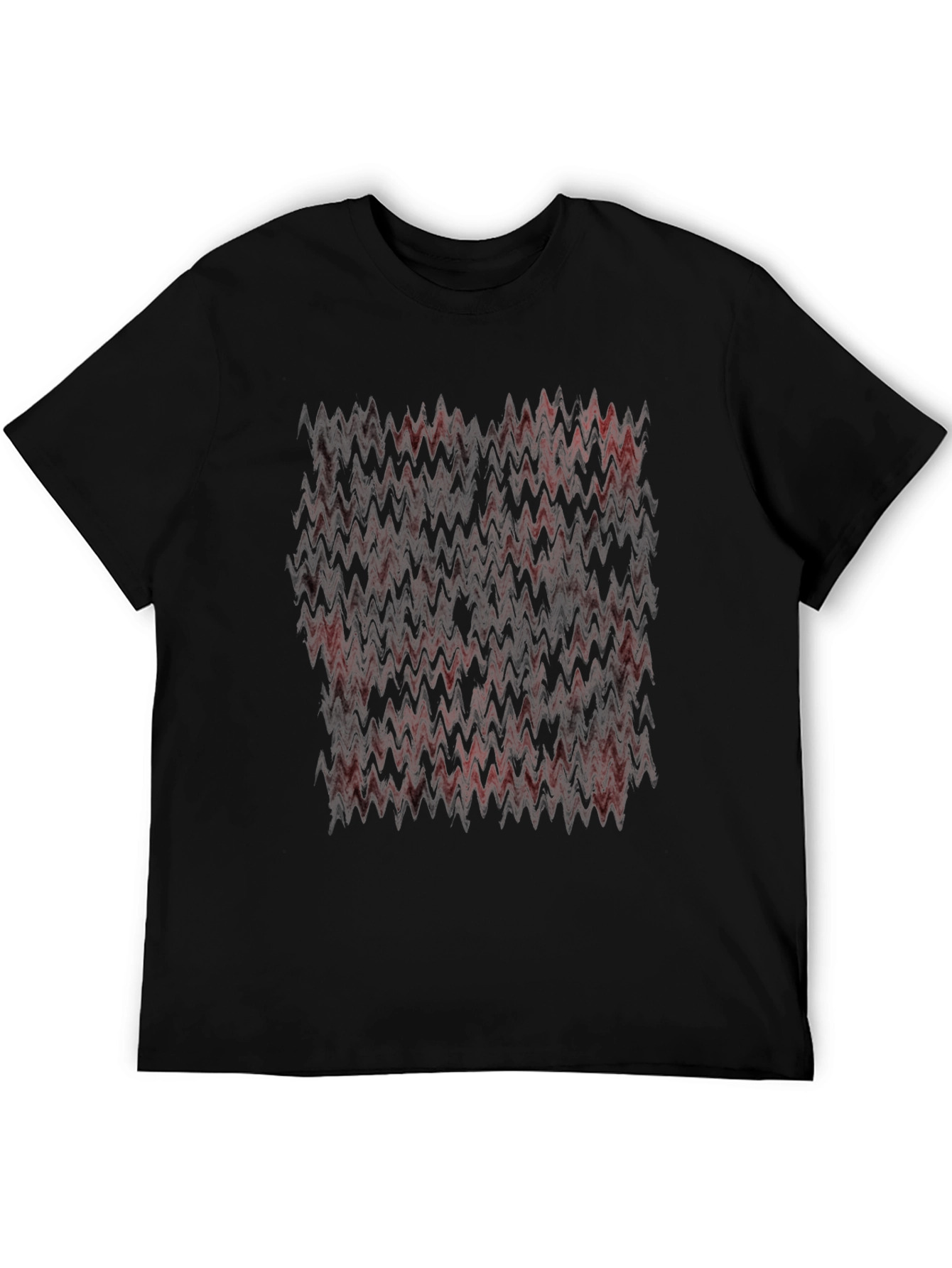 Black Abstract Pattern Black T-Shirt view 5
