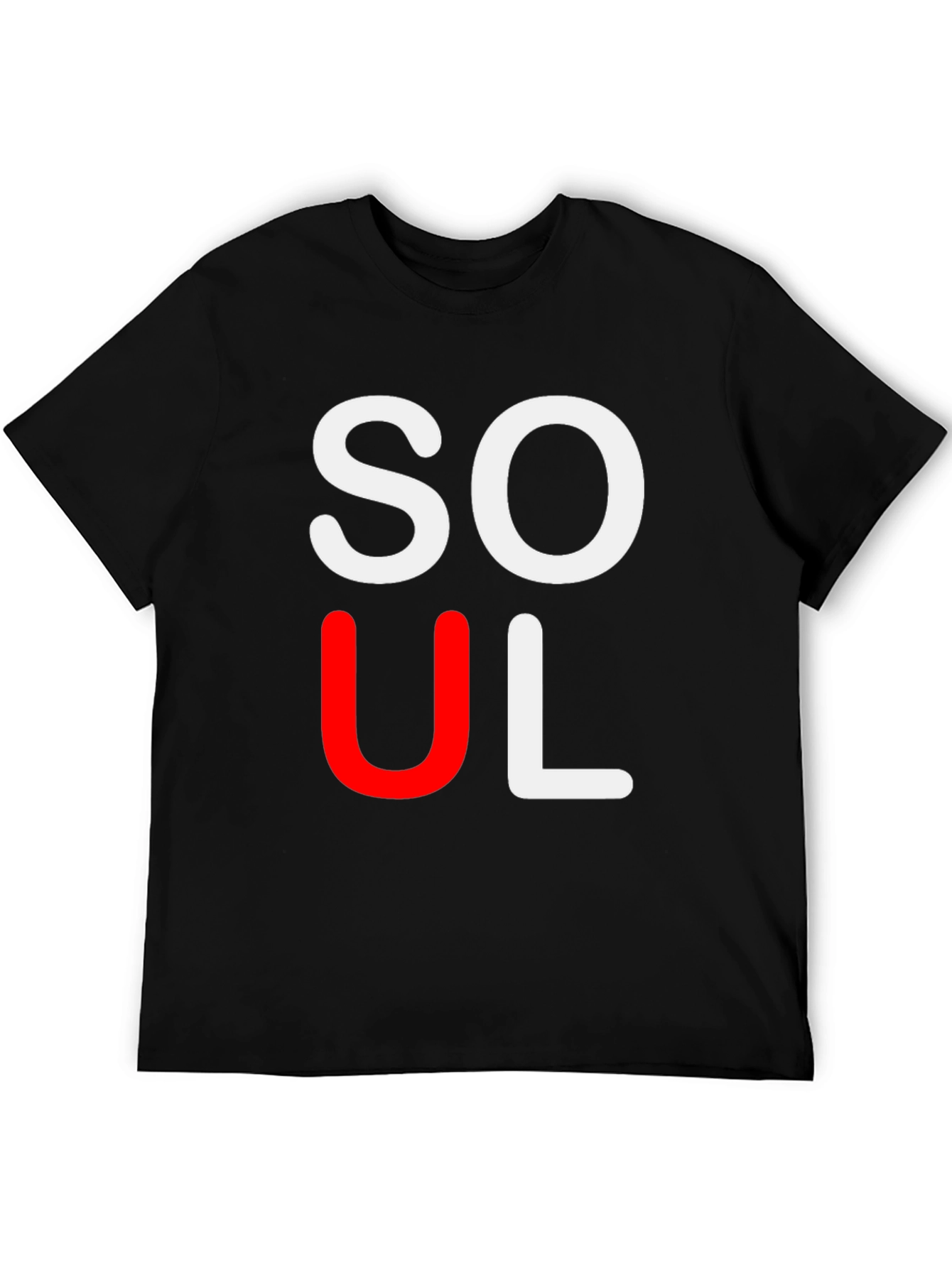 Black Stylish "SOUL" Graphic Tee - Black view 5