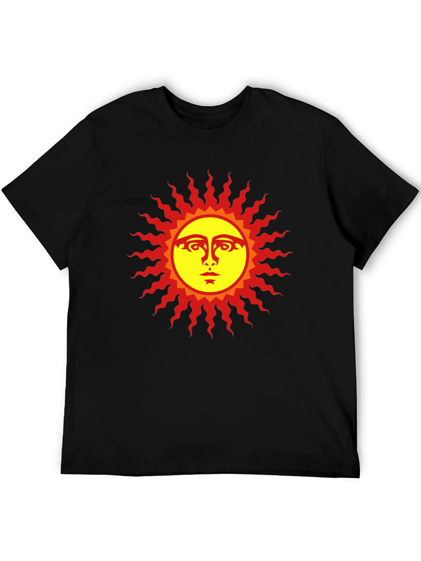 Black Sun Face Graphic Black T-Shirt view 5
