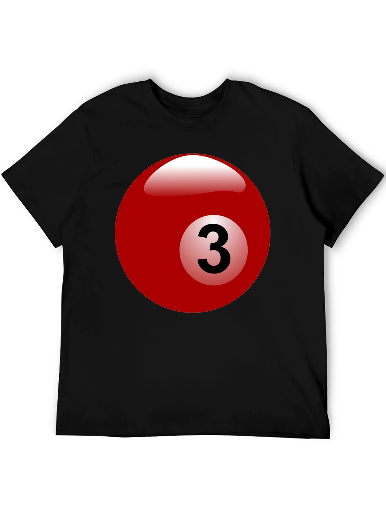 Black Billiard Ball #3 Graphic T-Shirt - Cool Casual Tee view 5