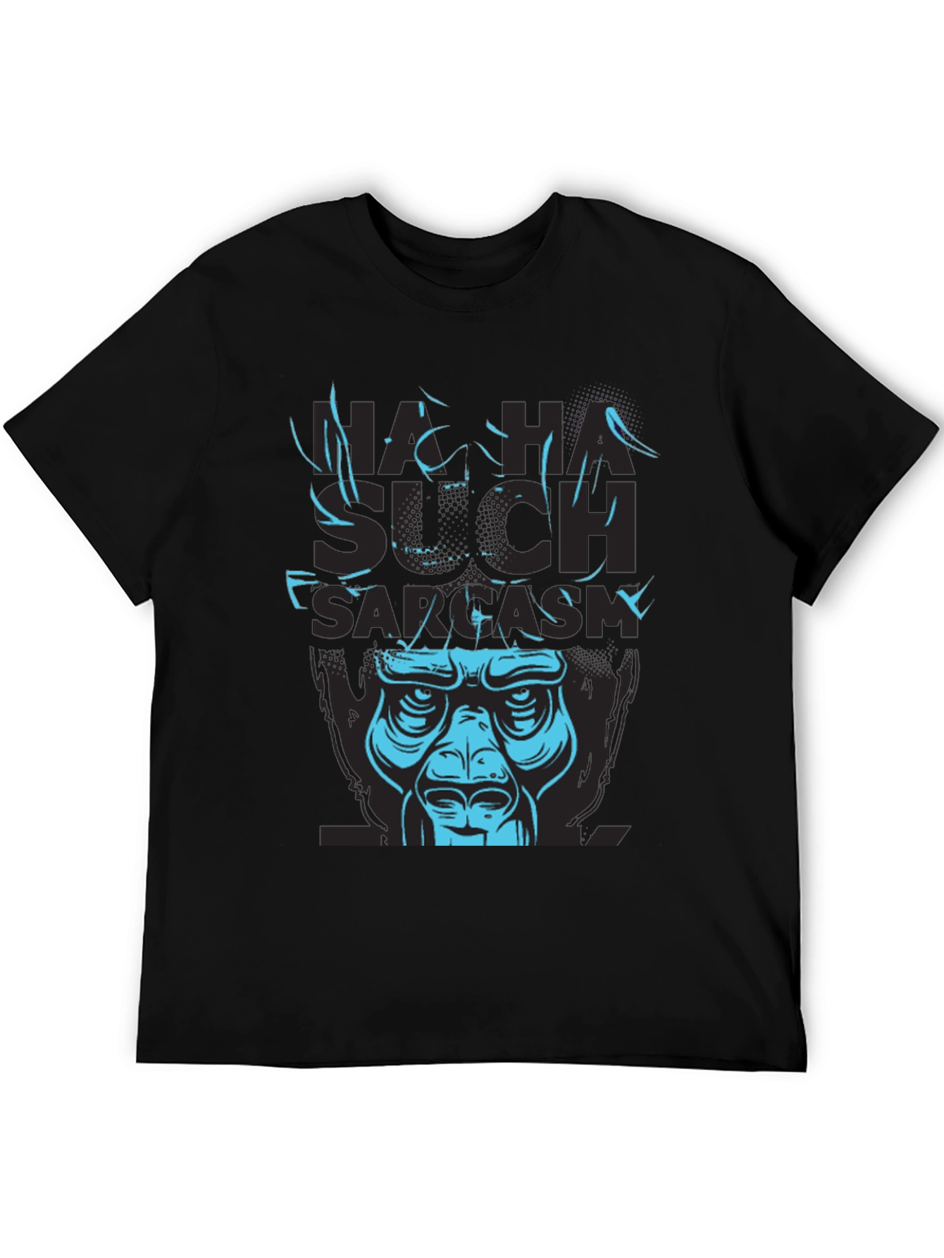 Black Sarcastic Gorilla Graphic Tee - Men's Black T-Shirt view 5