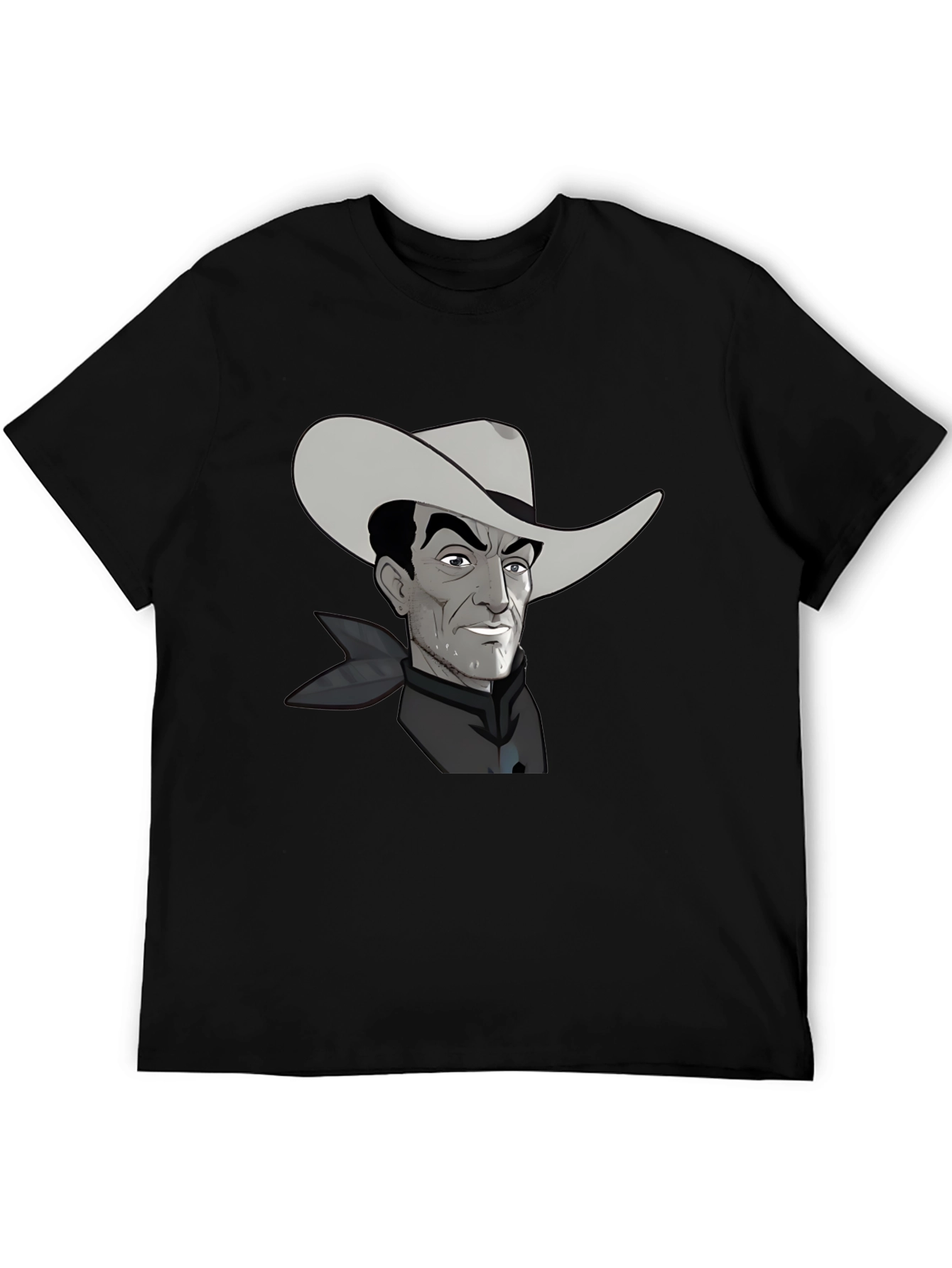 Black Retro Cartoon Cowboy Graphic Tee view 5