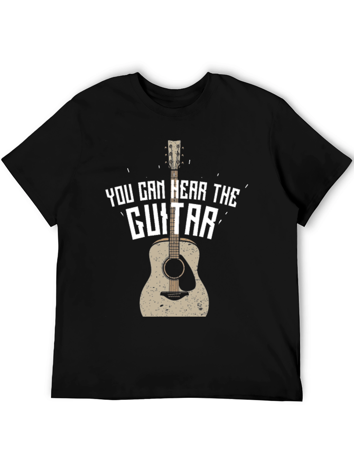 Black You Can Hear The Guitar T-Shirt view 5