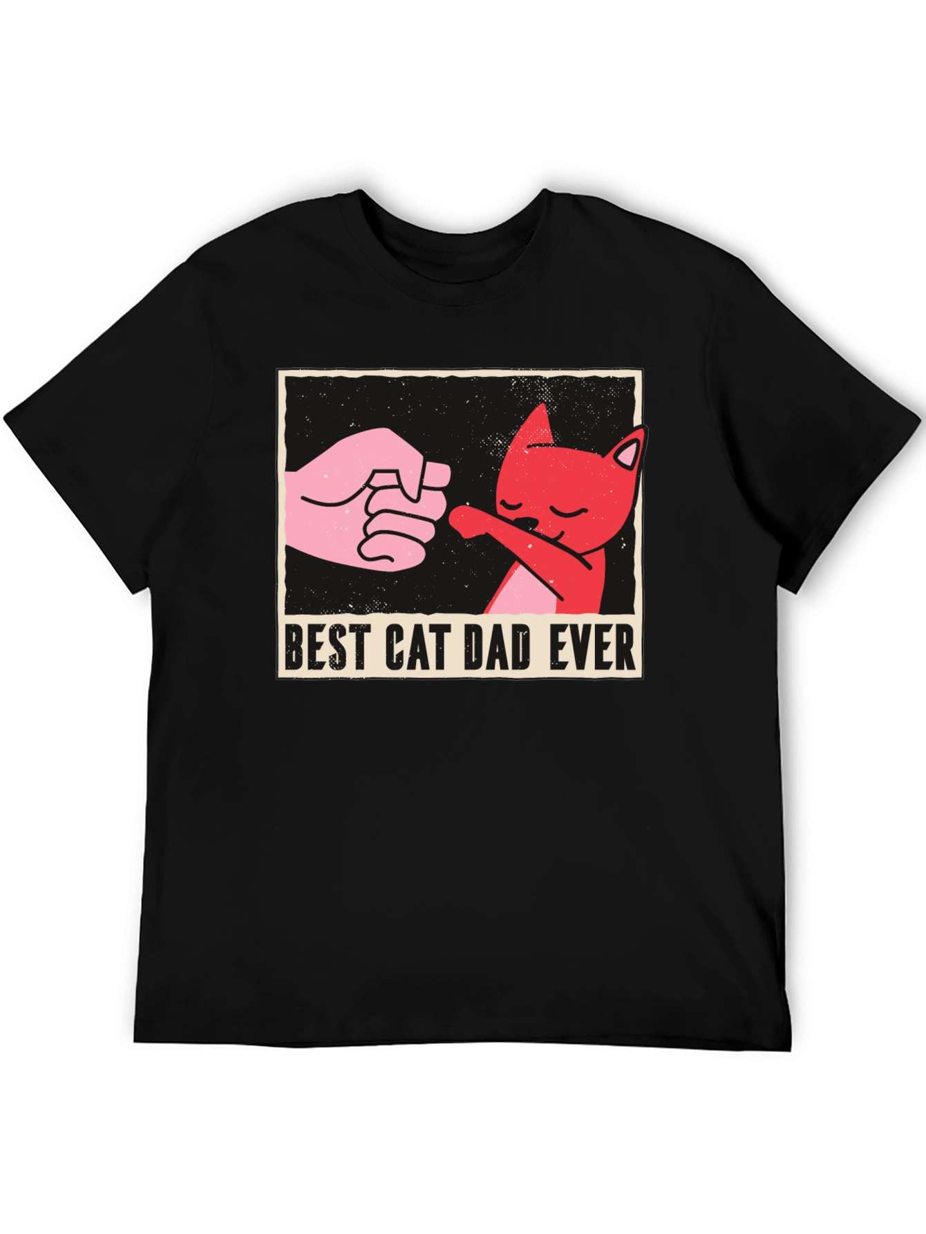 Black Best Cat Dad Ever Graphic Tee - Fun Novelty Shirt view 5