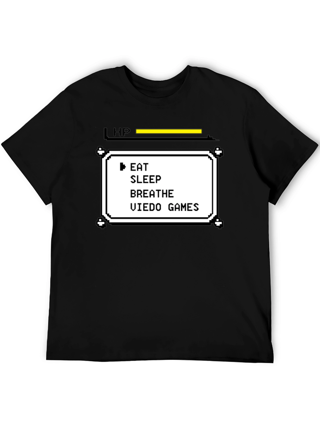 Black Gamer Life Stats T-Shirt - Eat Sleep Breathe Video Games view 5