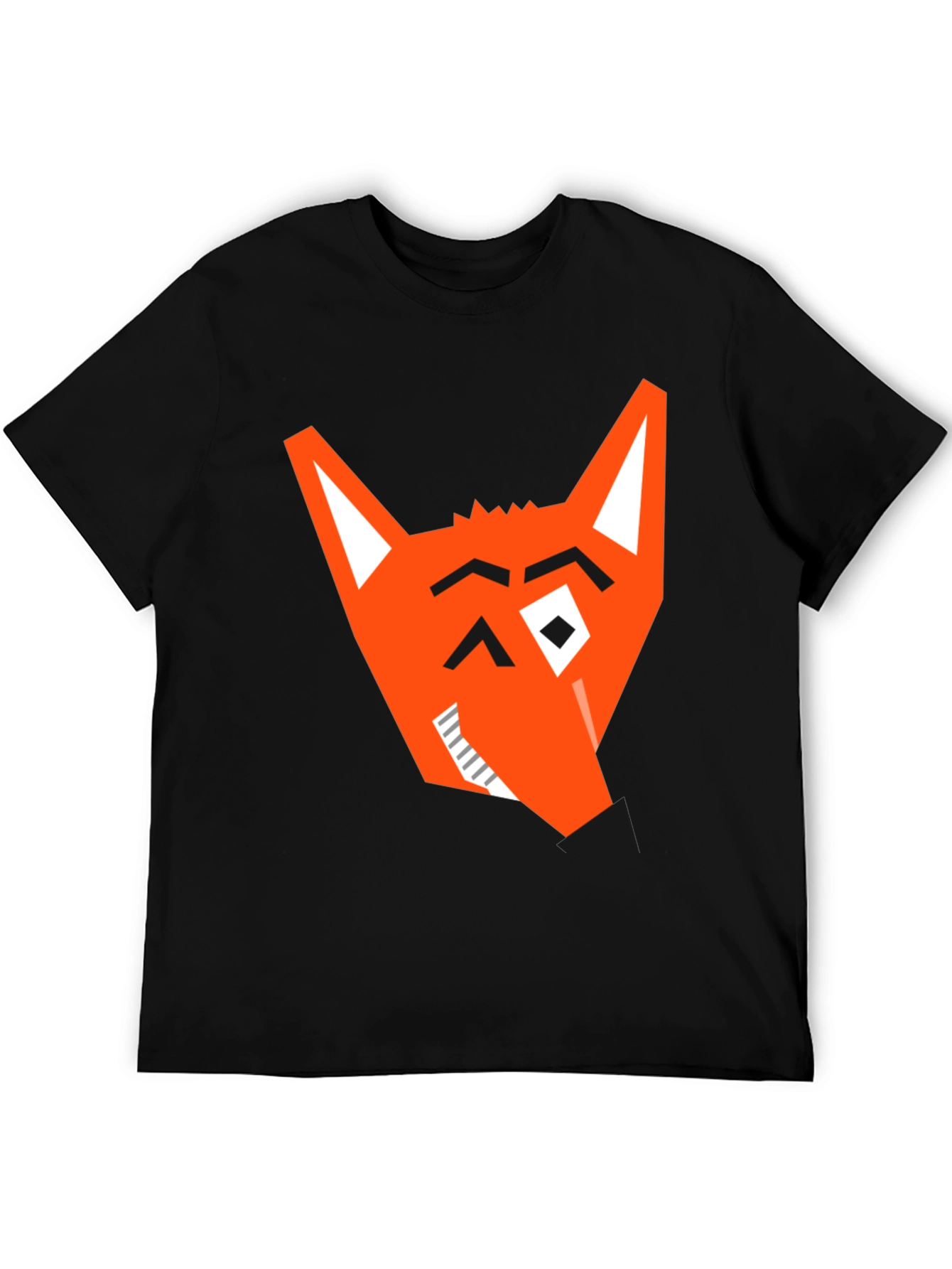 Geometric Fox Graphic Tee - Modern Black T-Shirt - 5