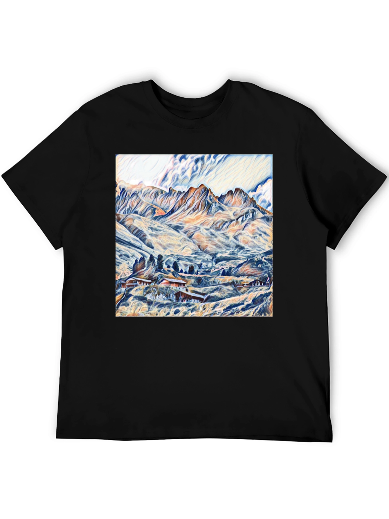 Black Mountain Vista Graphic Tee - Artistic Design view 5