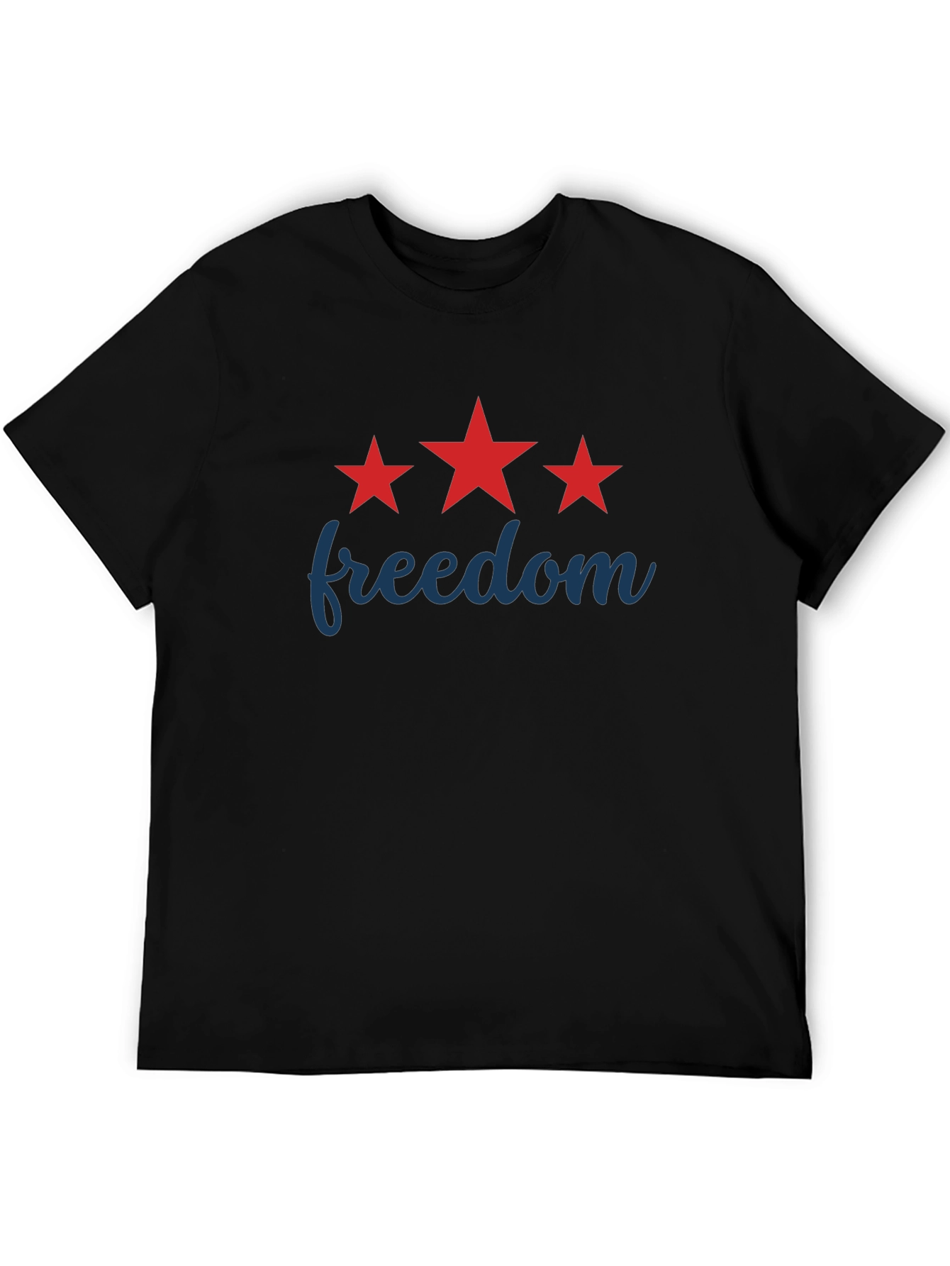 Black Freedom Star Graphic Tee - Patriotic Style view 5