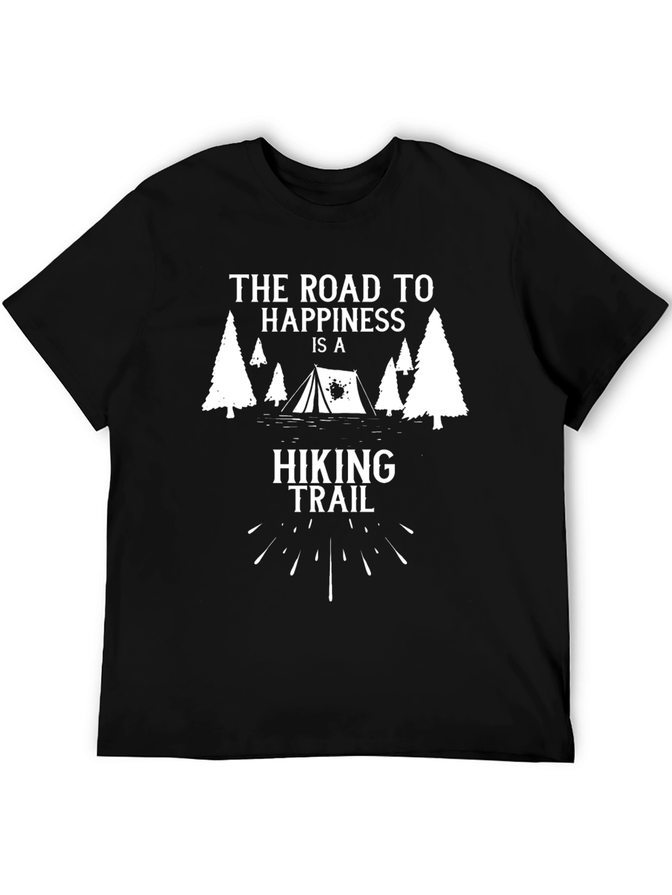 Black Hiking Trail Graphic Tee - The Road to Happiness T-Shirt view 5