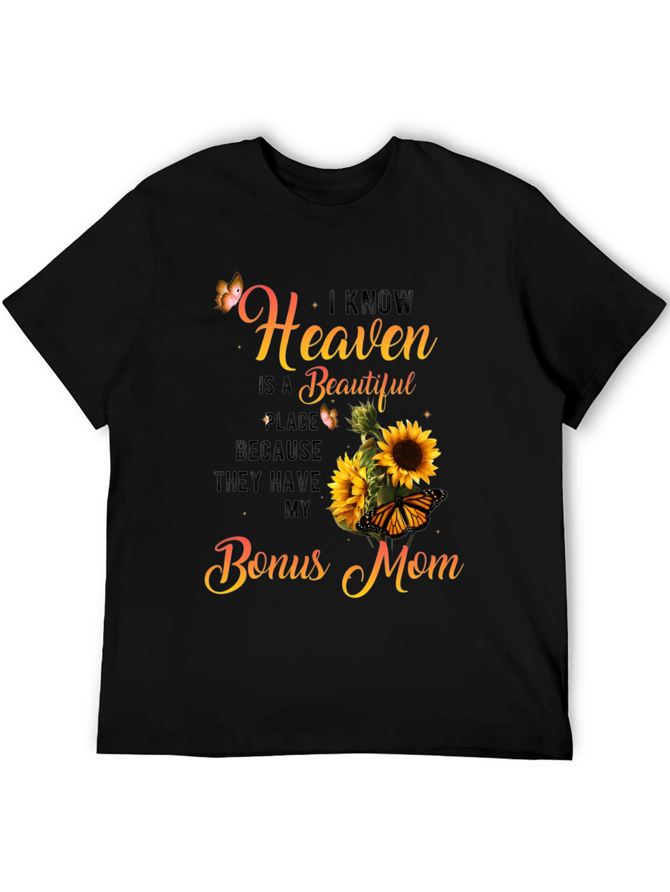 Black Bonus Mom Sunflower Graphic Tee view 5