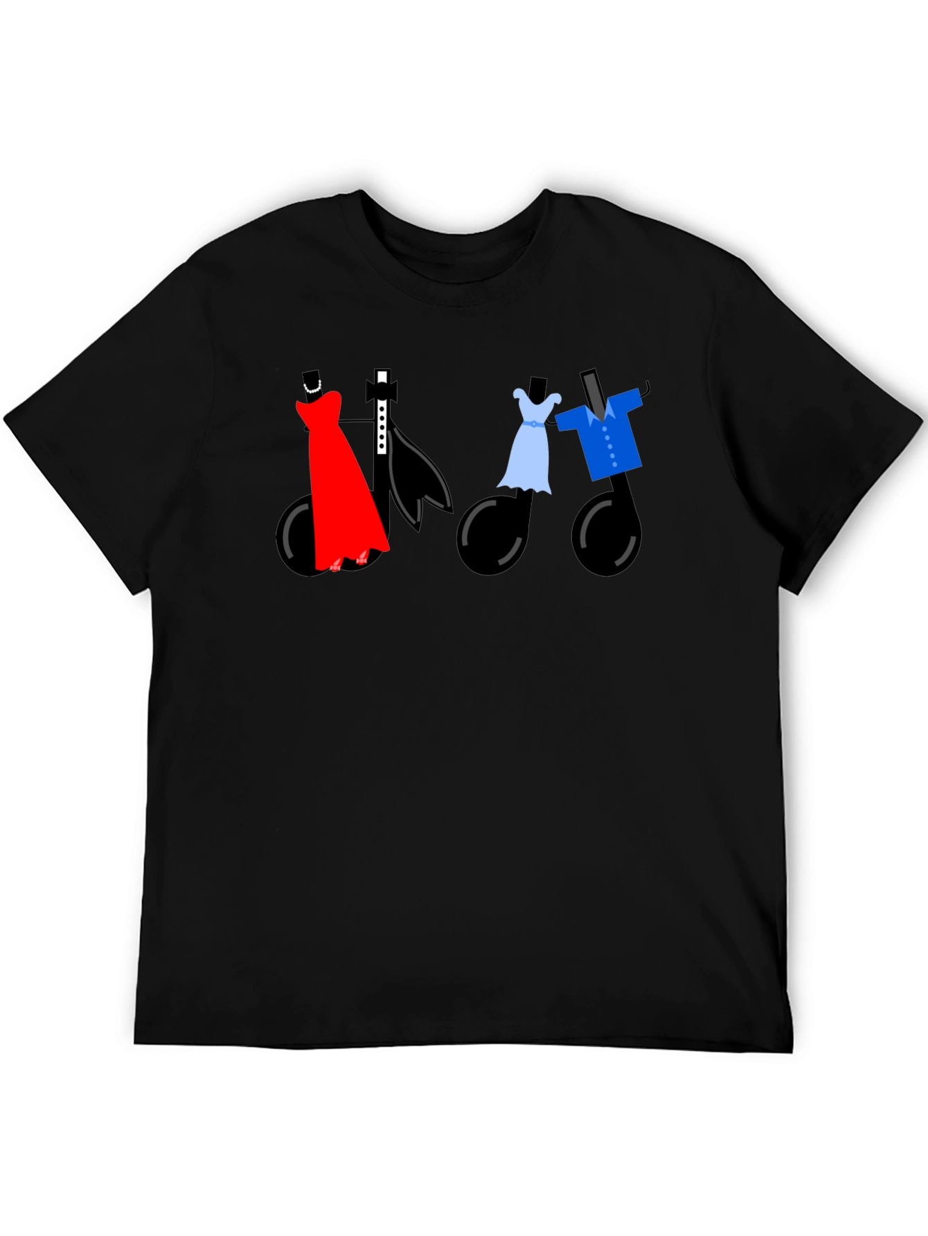 Black Dancing Notes Tee - Stylish Musical Apparel view 5