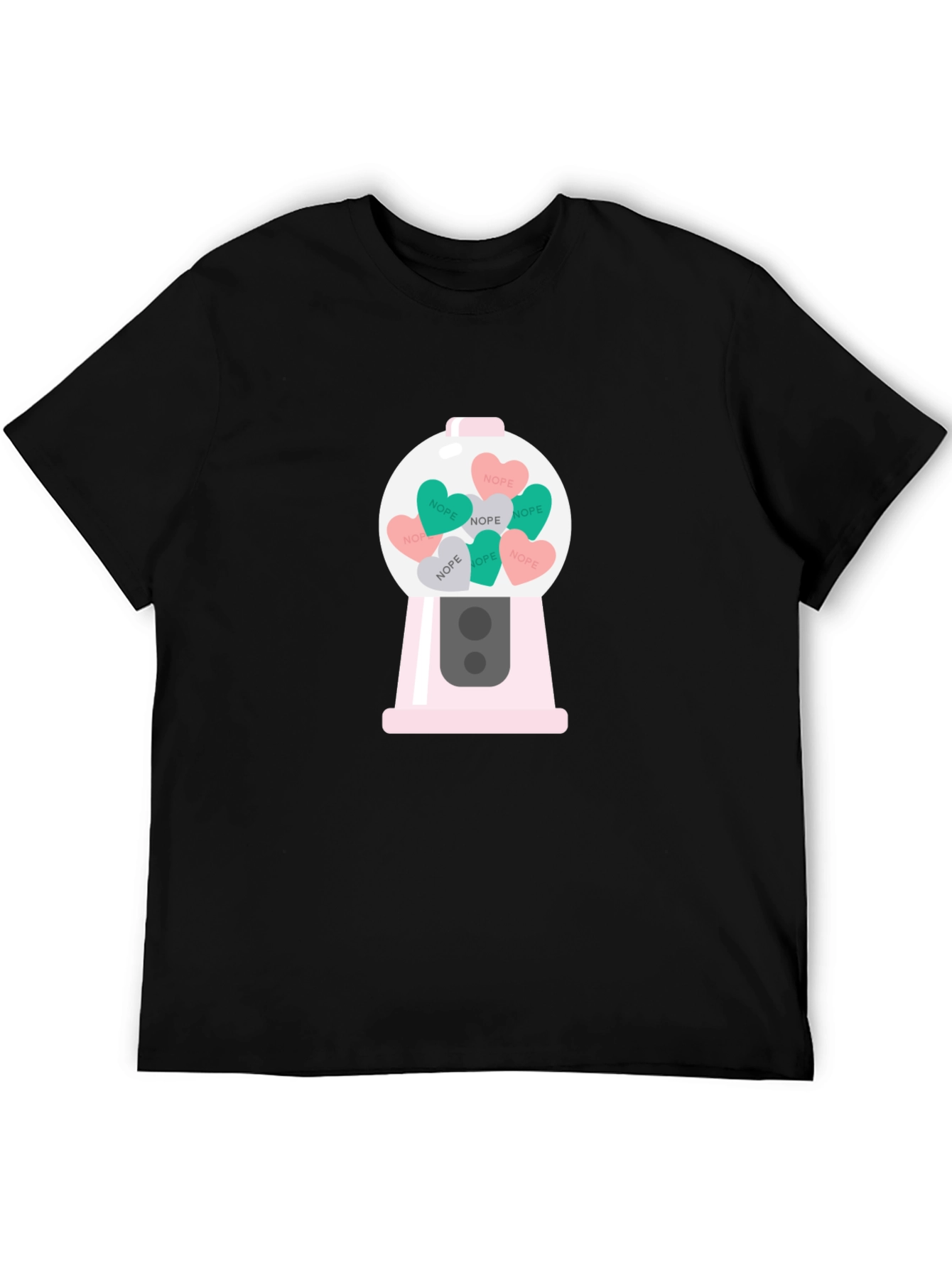 Black Nope Candy Heart Gumball Machine T-Shirt view 5