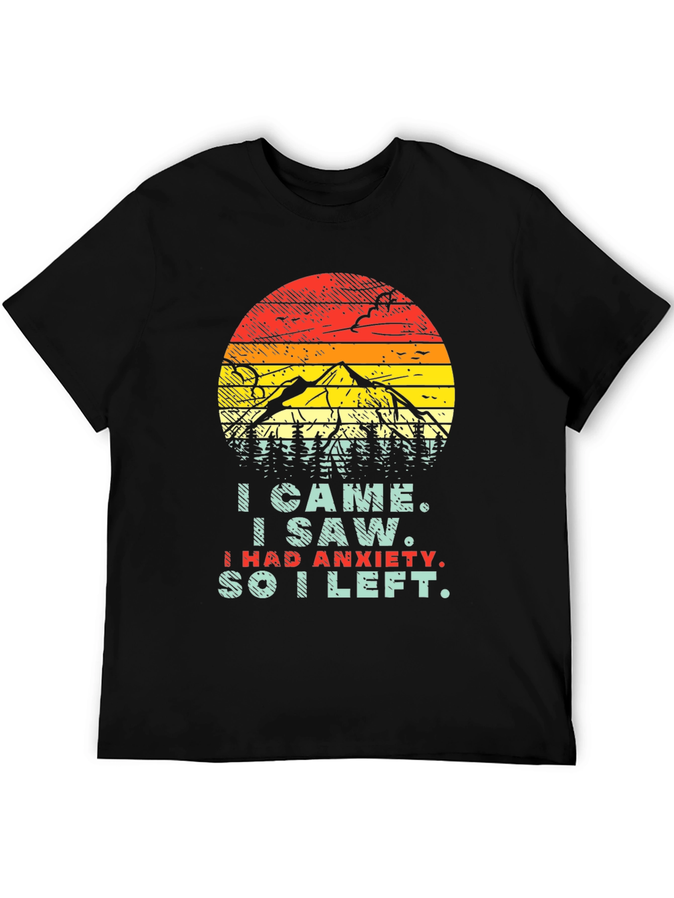 Black Anxiety Mountain Graphic T-Shirt view 5