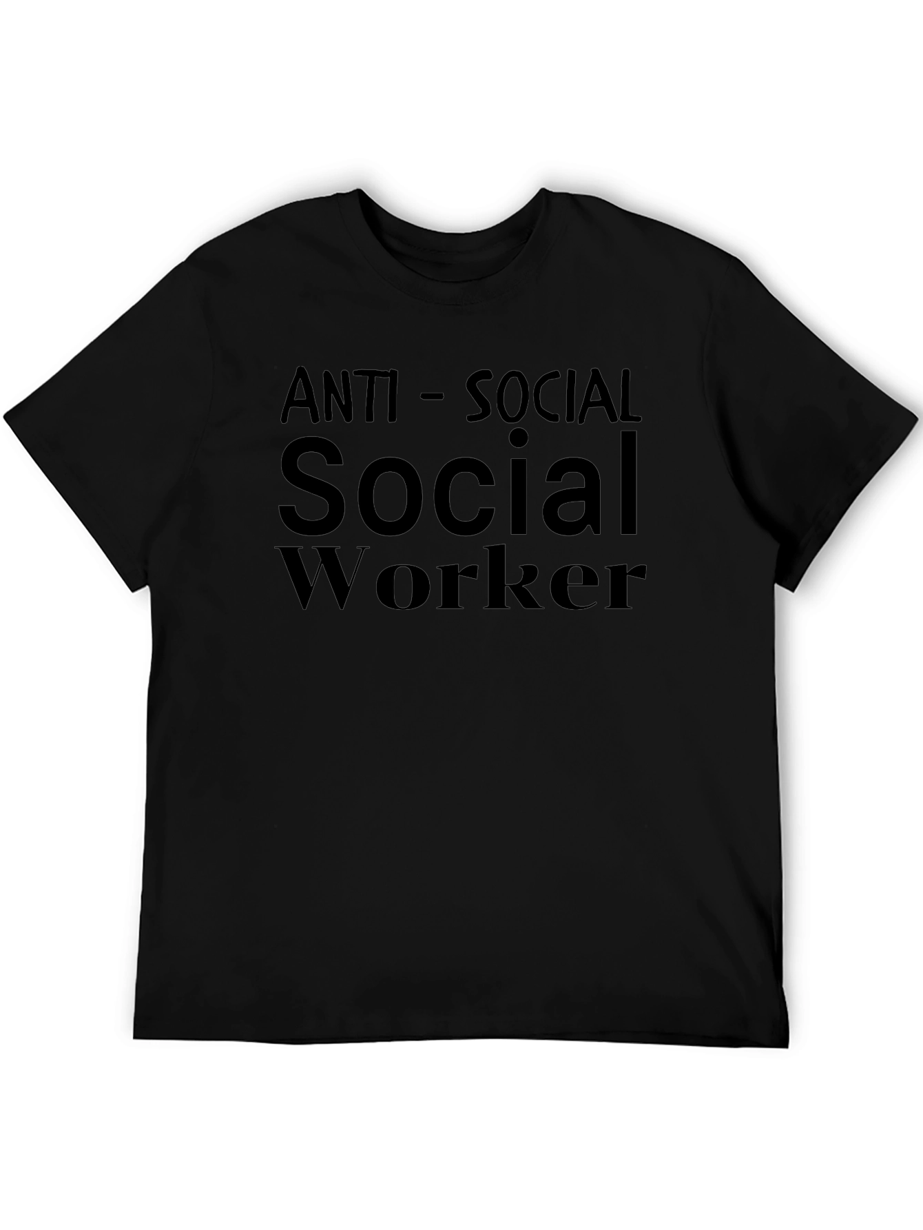 Black Anti-Social Social Worker Graphic T-Shirt view 5