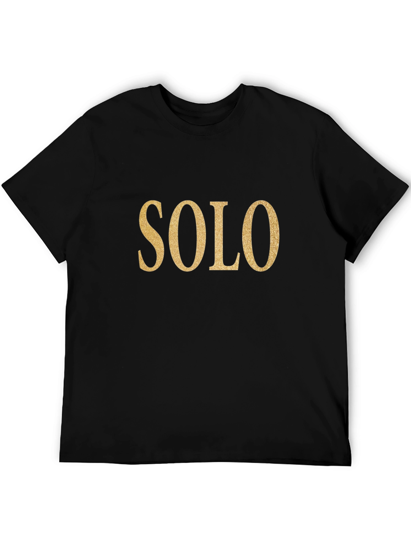 Black Solo Gold Lettering Black T-Shirt view 5