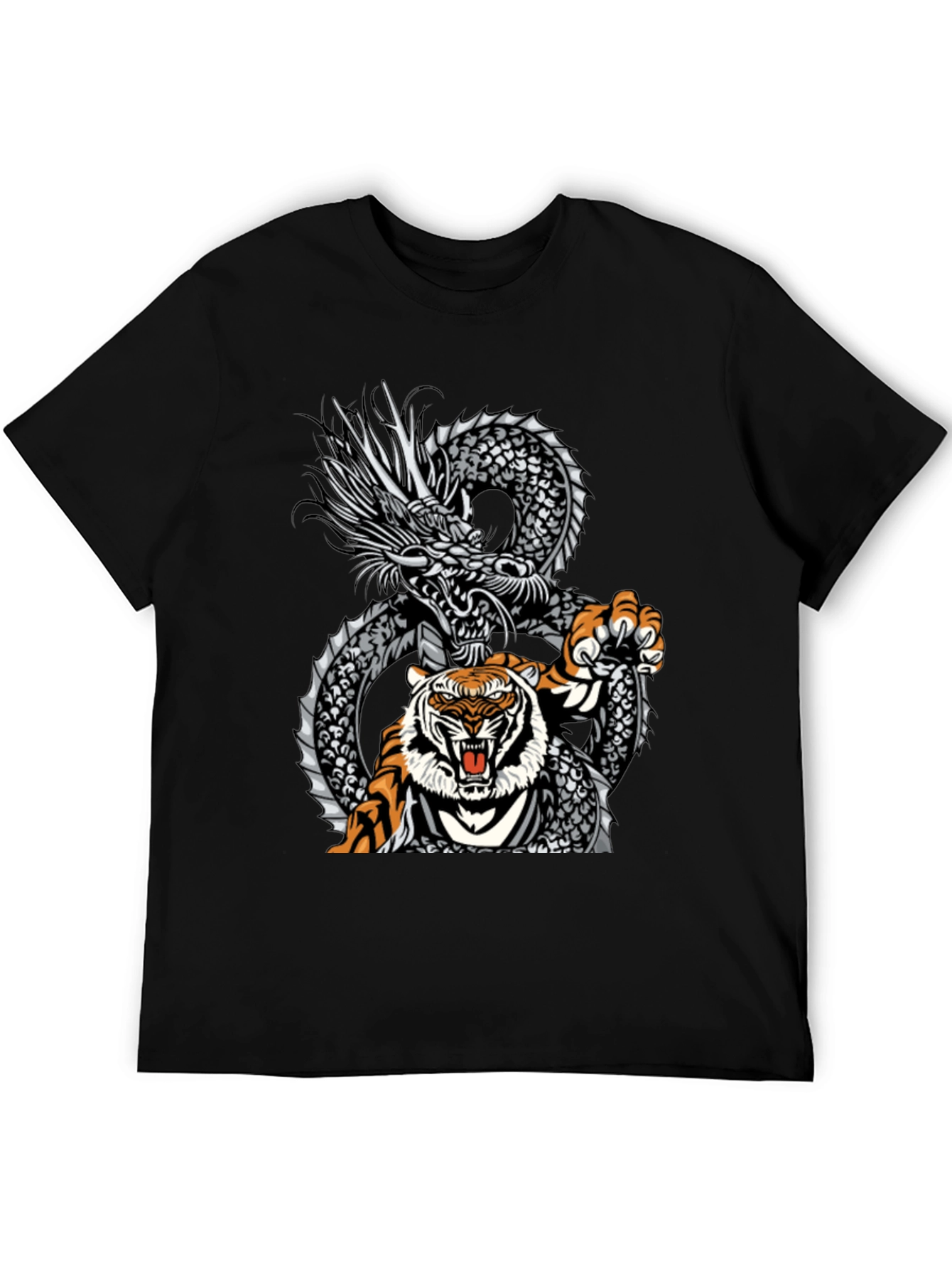 Black Dragon and Tiger Graphic Tee - Bold Streetwear view 5
