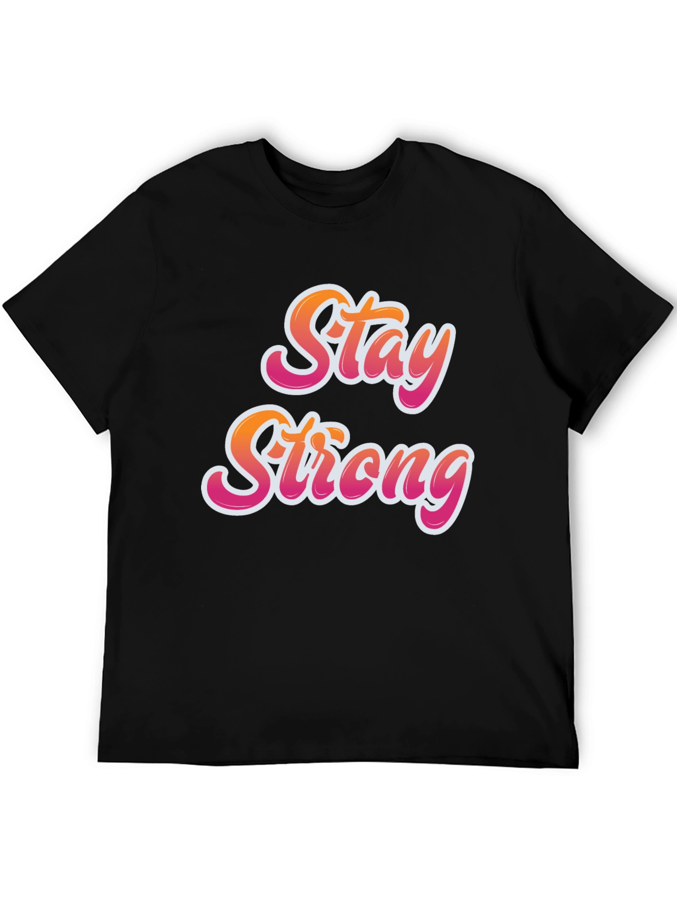 Black Stay Strong Graphic Tee - Black Cotton Comfort view 5