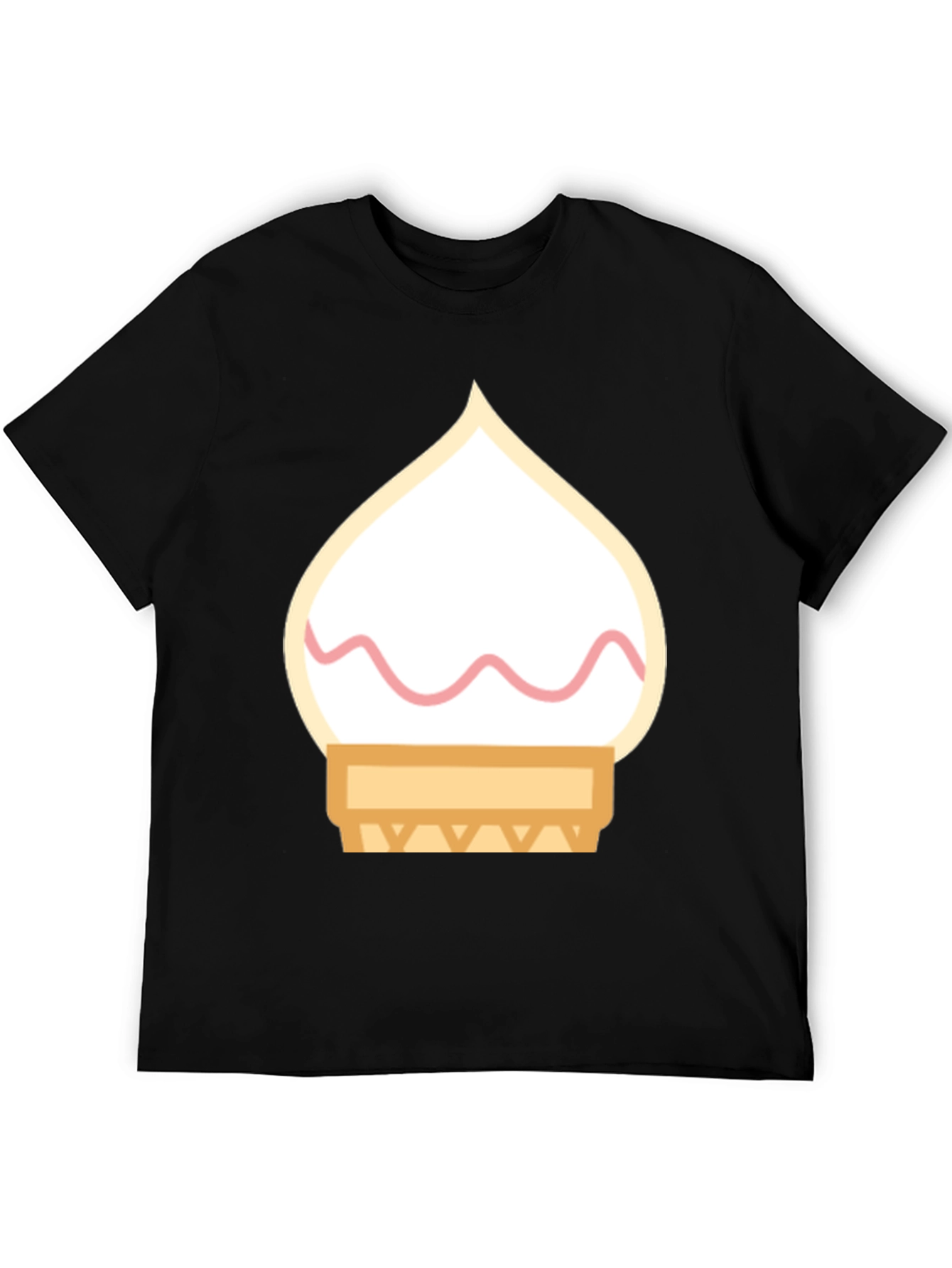 Black Ice Cream Cone Graphic Tee - Black Cotton T-Shirt view 5