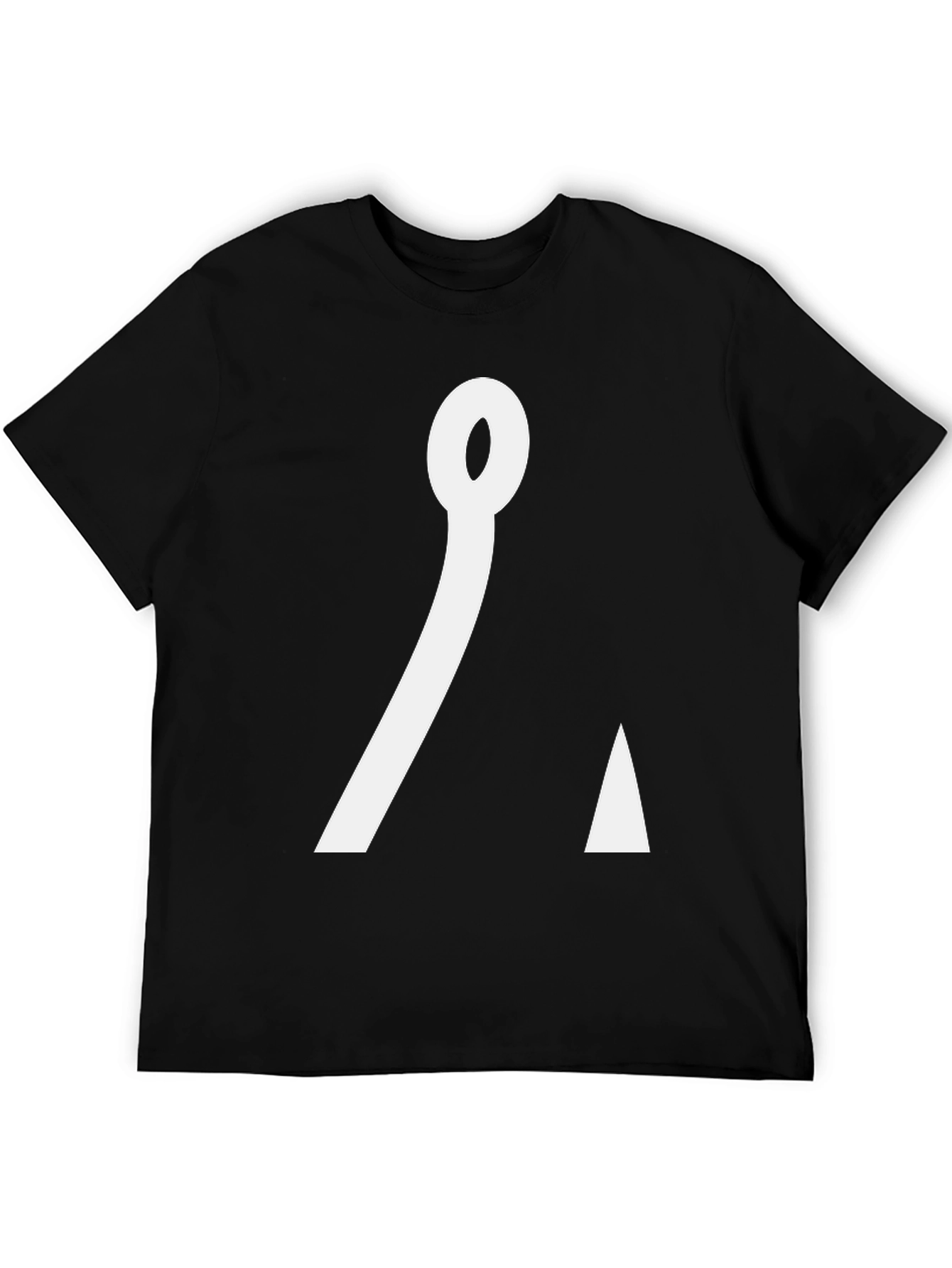 Black Minimalist Graphic Tee - Black Cotton Blend Shirt view 5