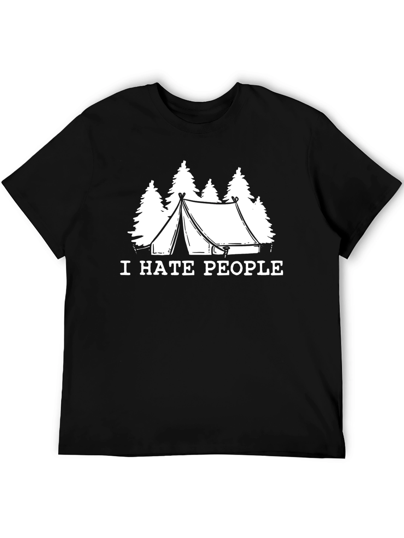 Black I Hate People Camping T-Shirt view 5